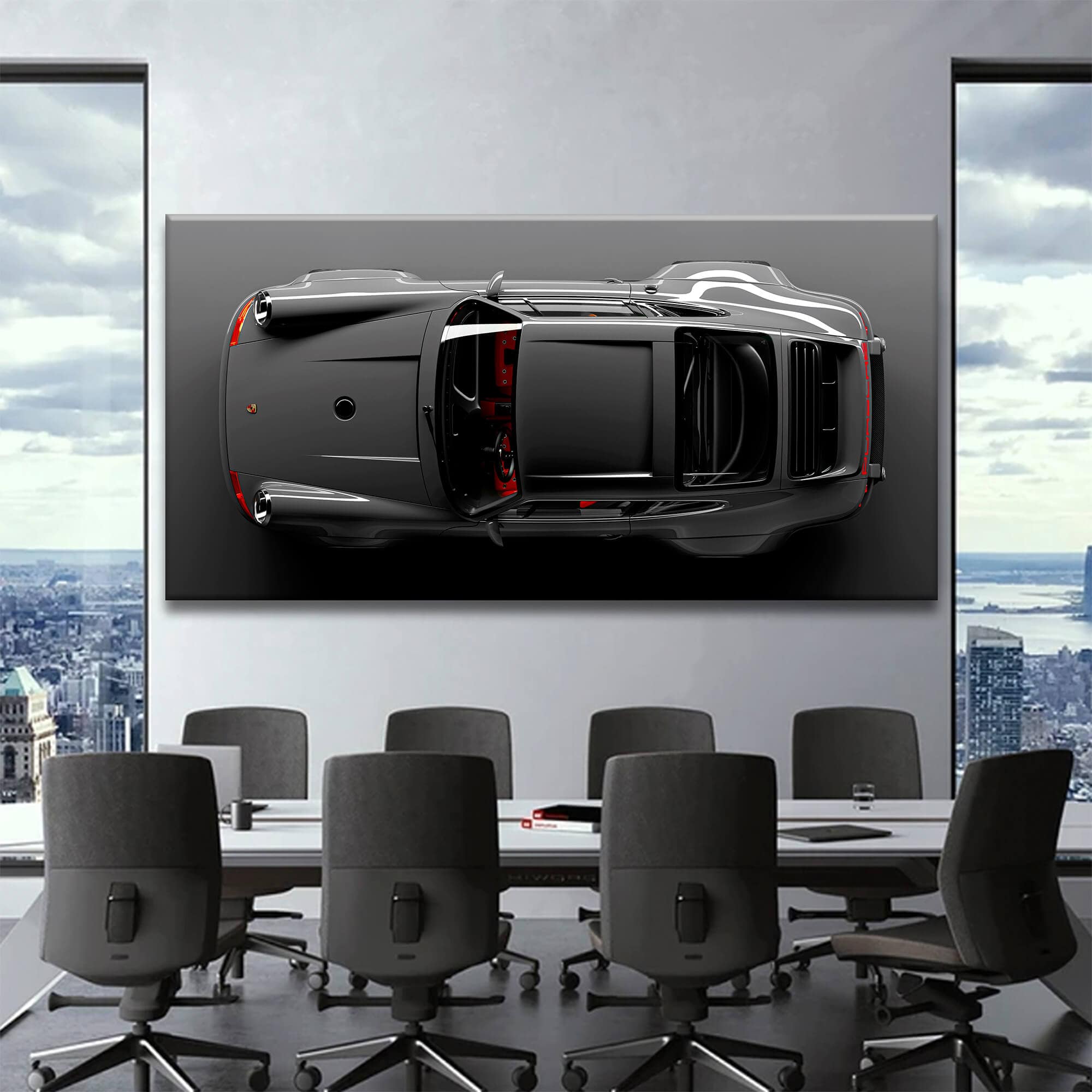 Luxury automotive wall decor framed canvas