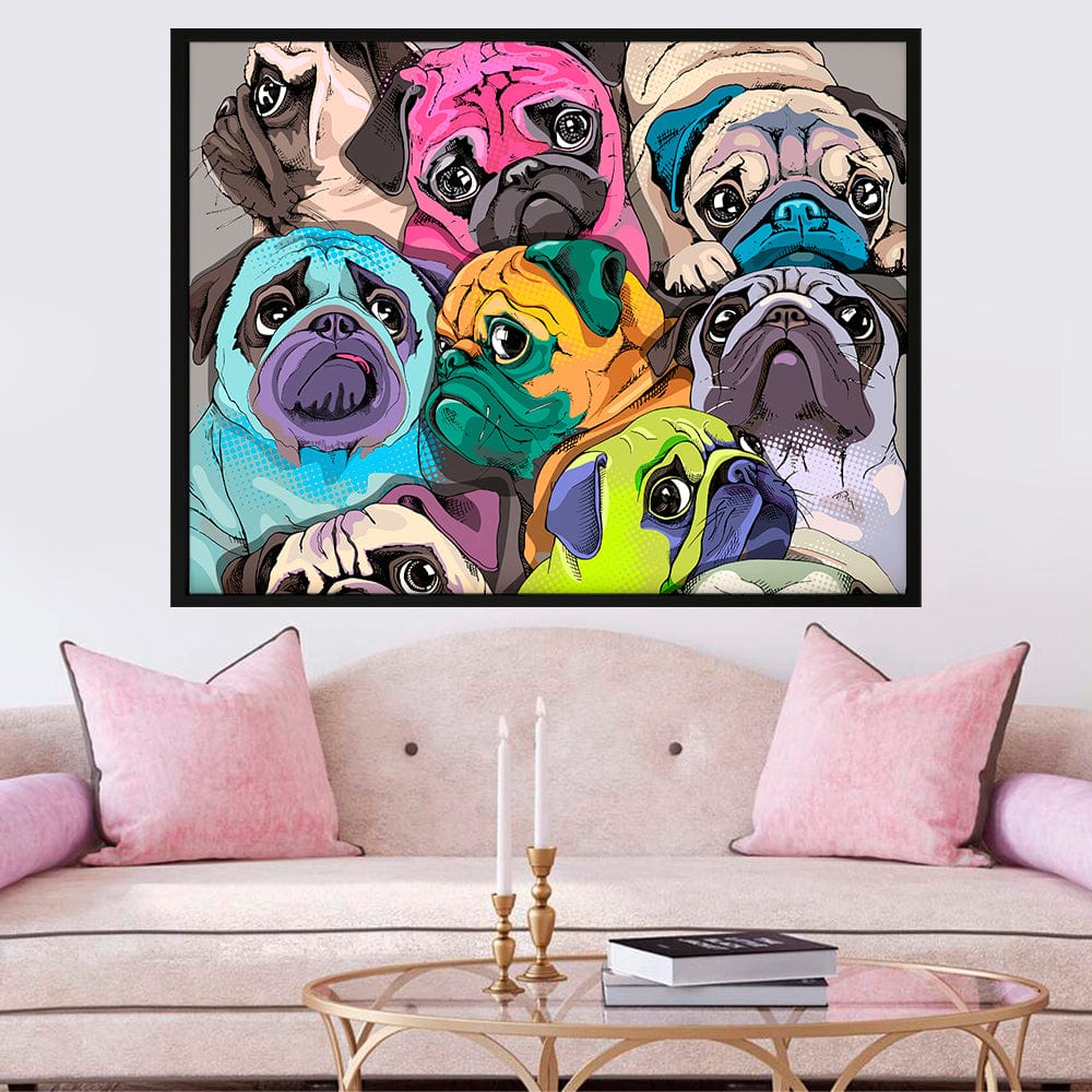 Tableau toile carlins colorés