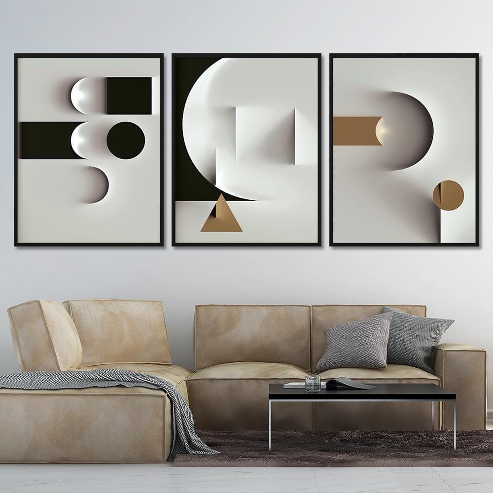Geometric Wall Art | Modern Black White Abstract Canvas | Canvas4wall
