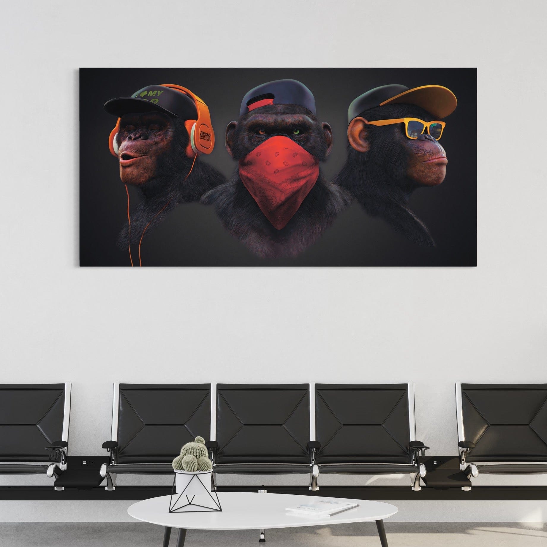 3 Wise Swag Monkey Canvas