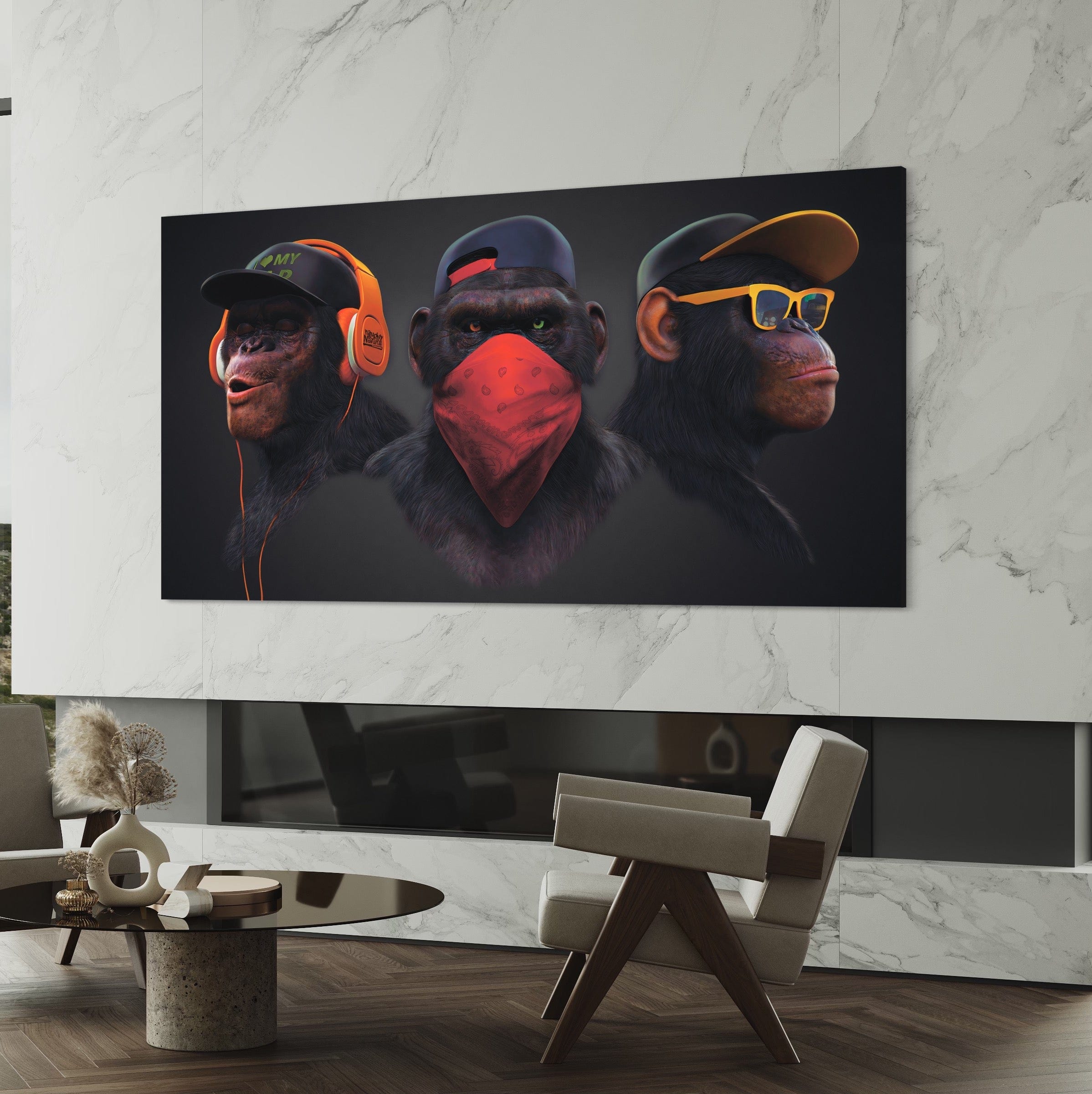 3 Wise Swag Monkey Canvas