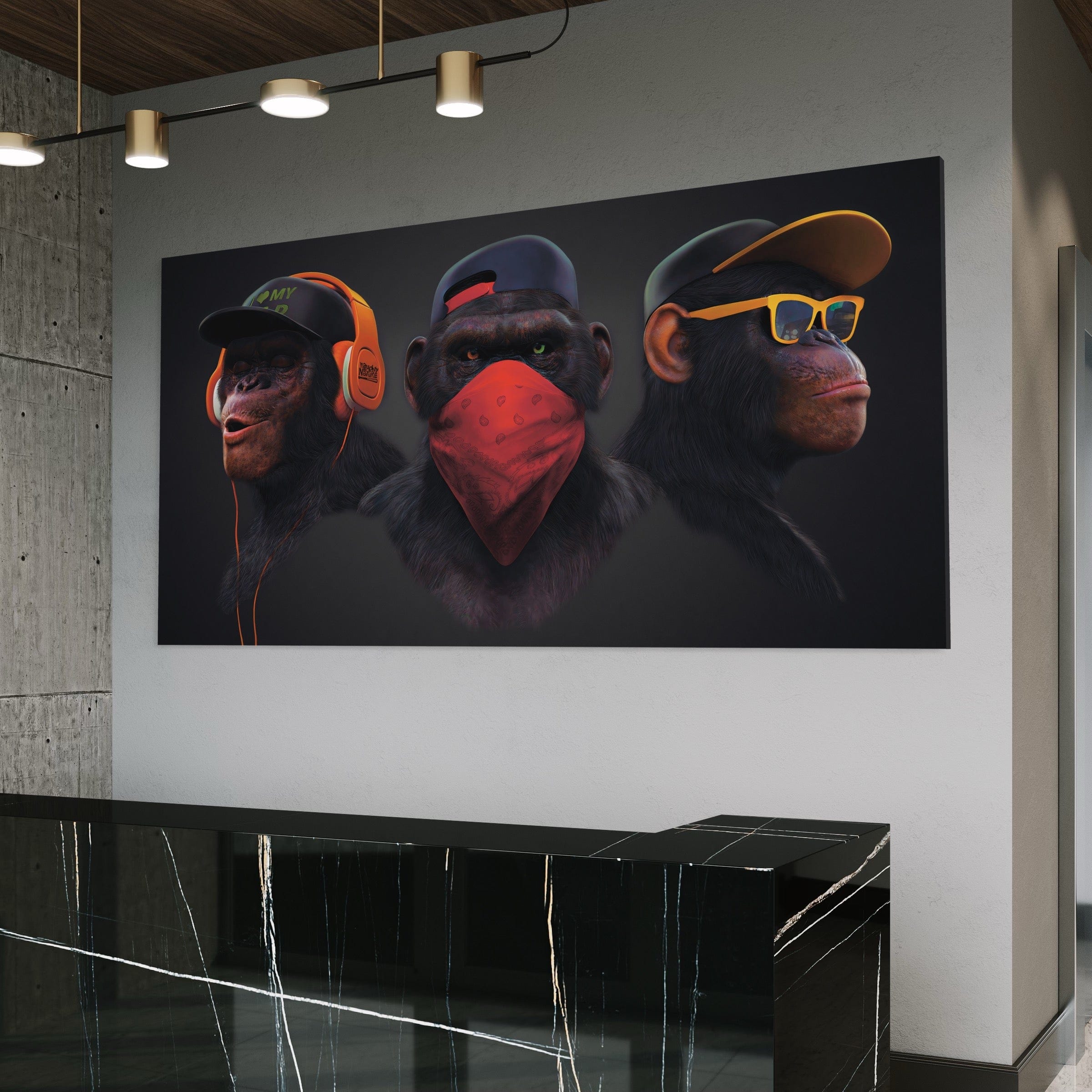 3 Wise Swag Monkey Canvas