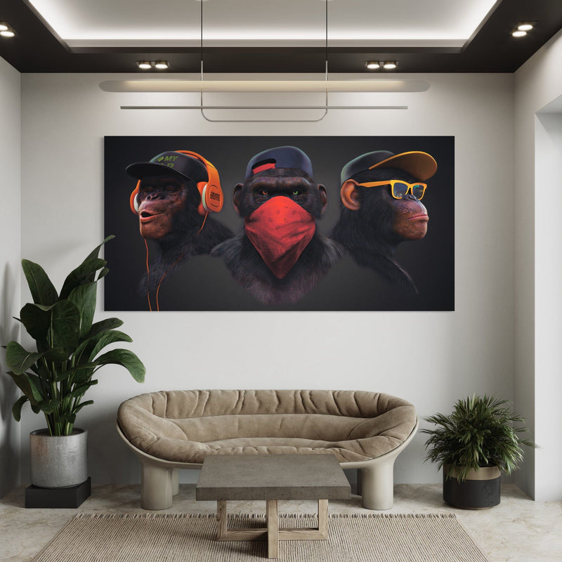 3 Wise Swag Monkey Canvas