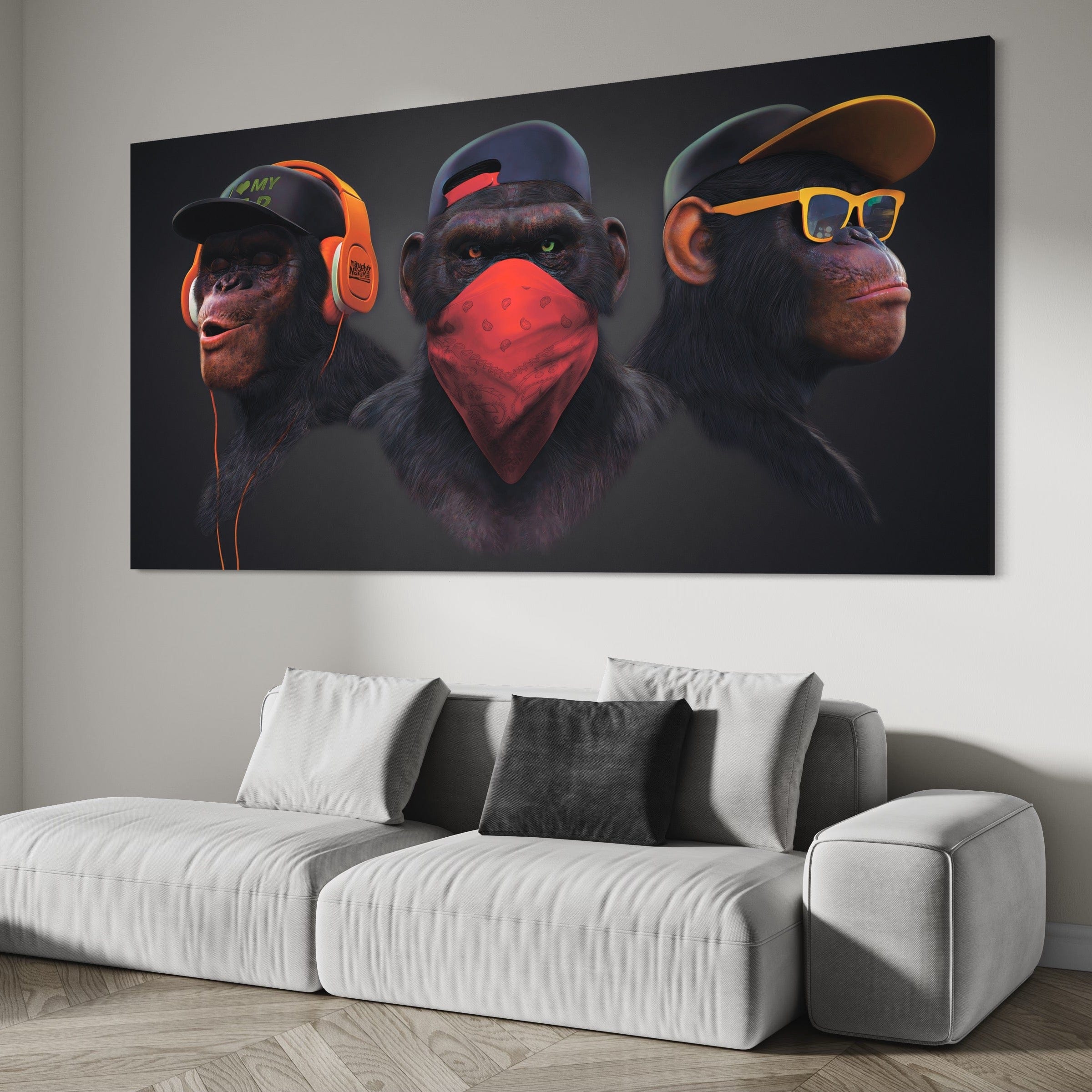 3 Wise Swag Monkey Canvas