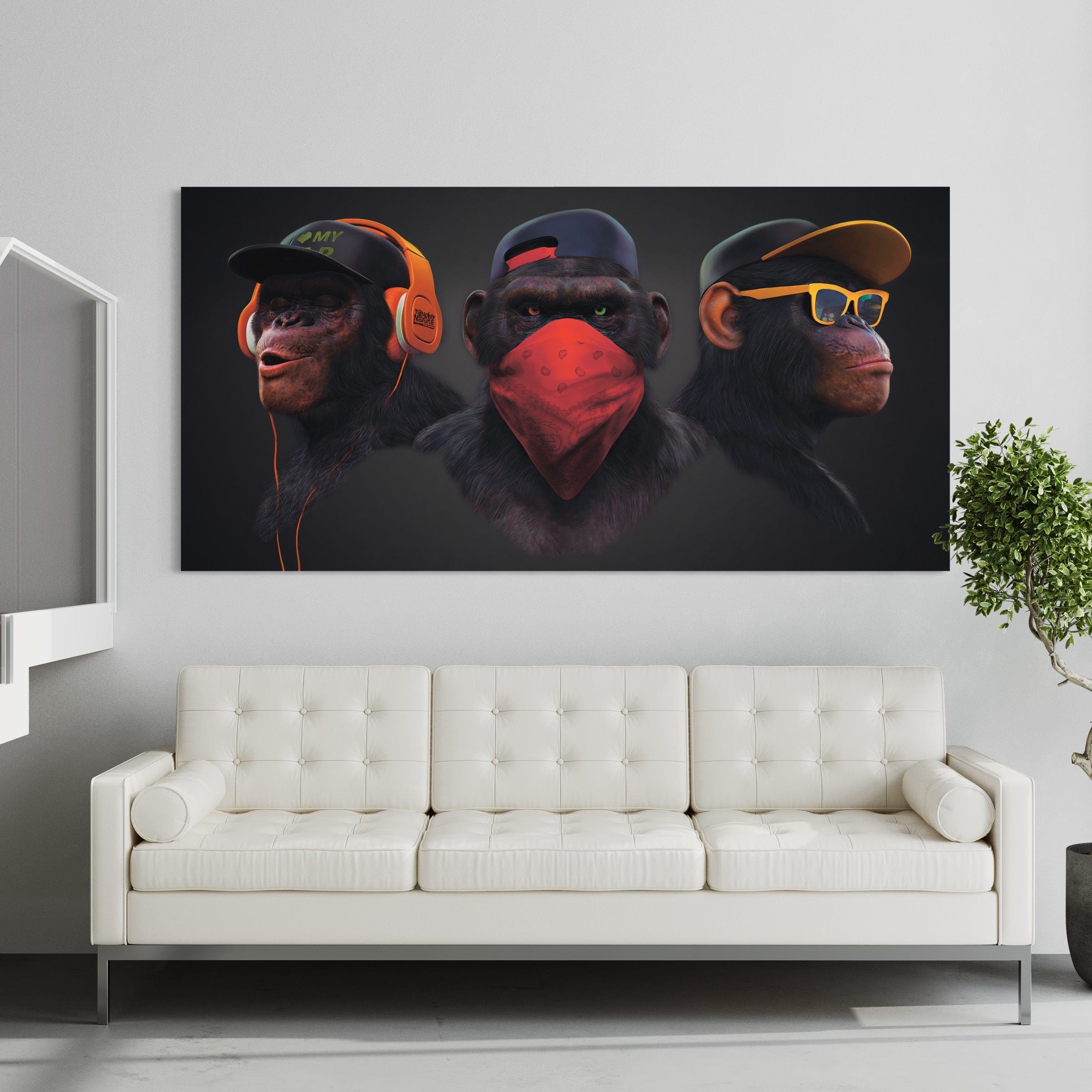 3 Wise Swag Monkey Canvas