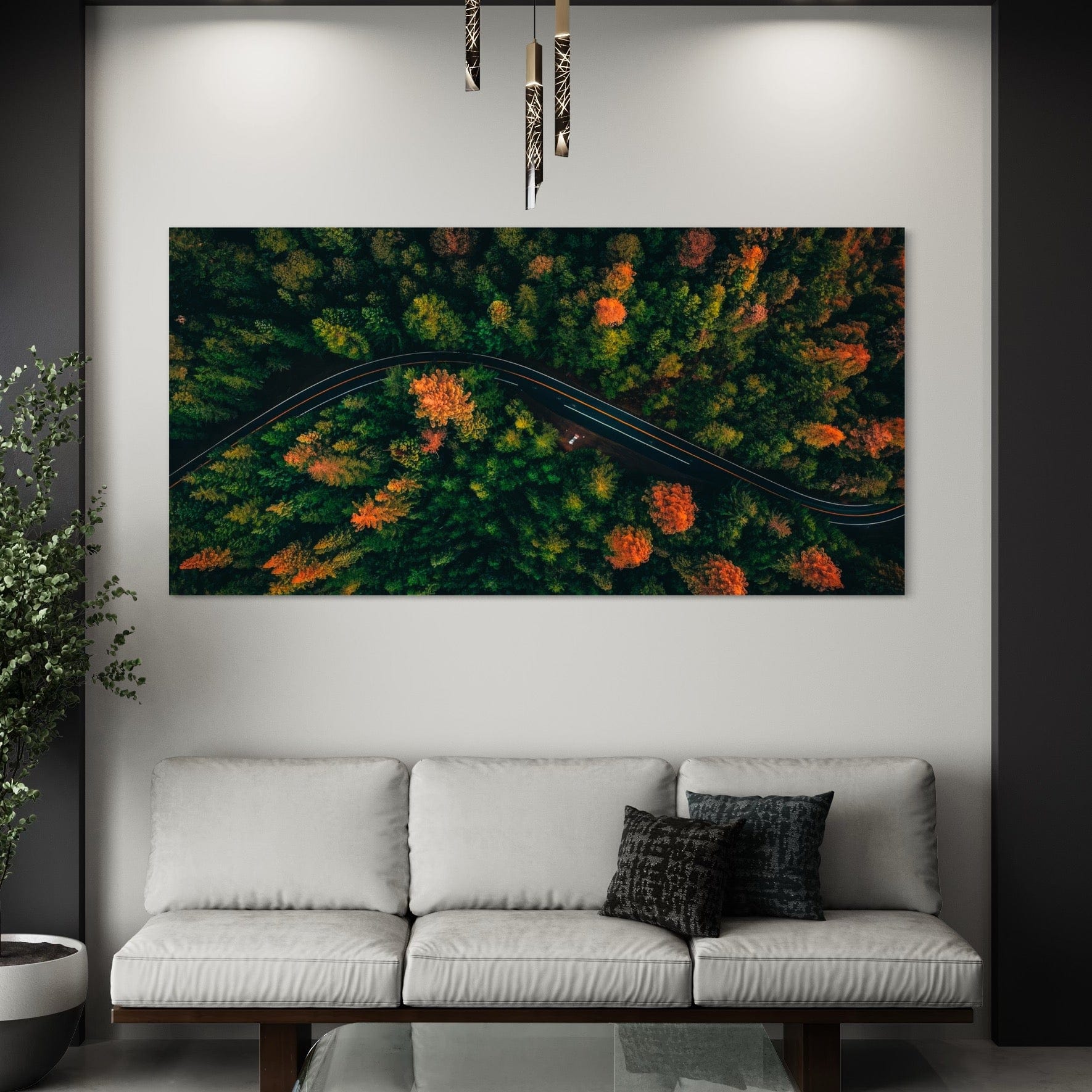 Autumn Canopy Road Canvas Print