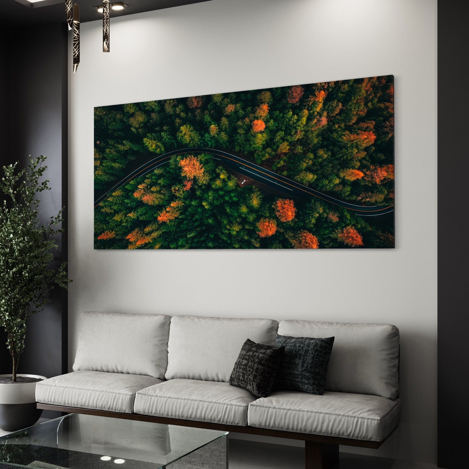 Autumn Canopy Road Canvas Print