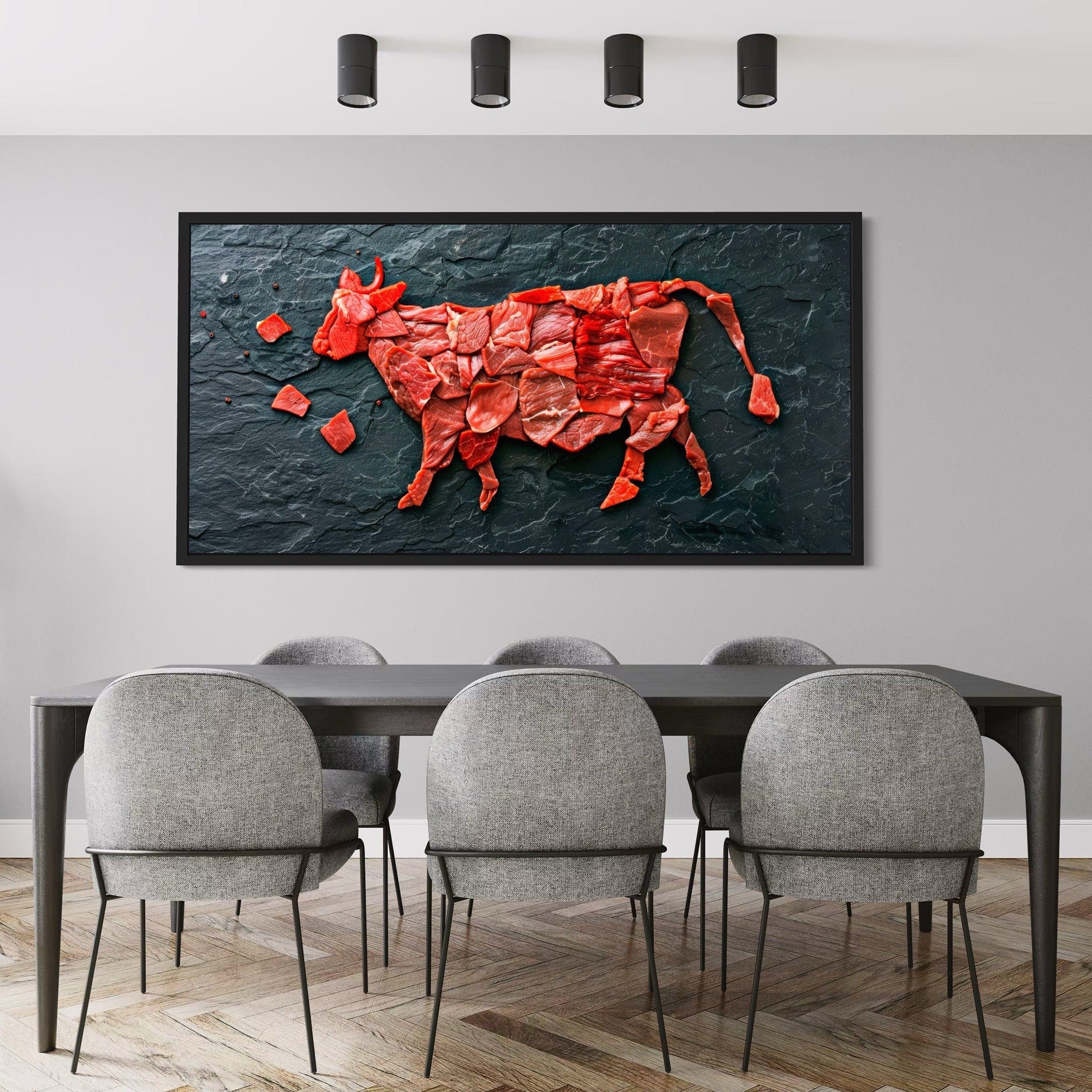 Contemporary butcher shop style wall artwork