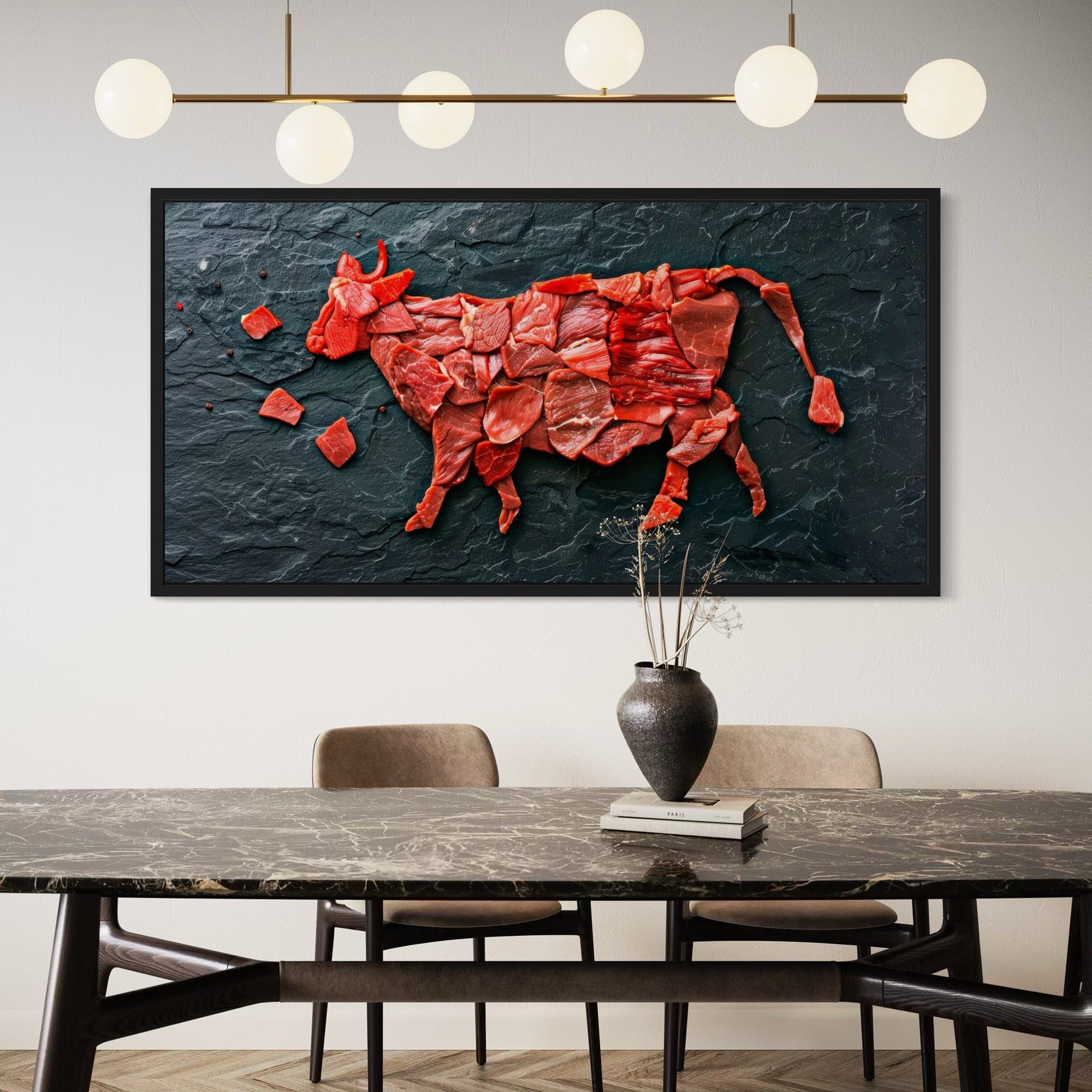 Steak cuts collage wall art for restaurant