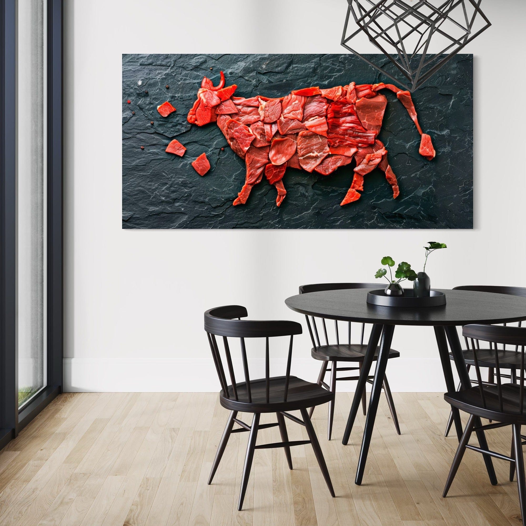 BBQ and grilling themed cow canvas print