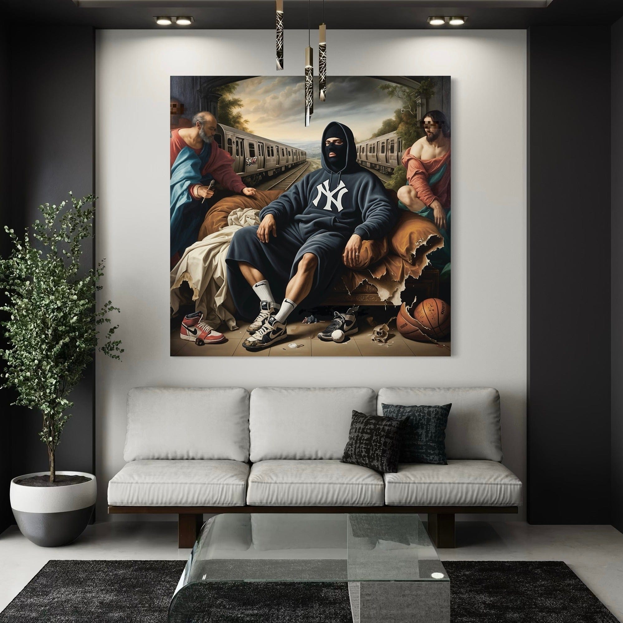 Tra due mondi – Decorazione da parete su tela della cultura di strada