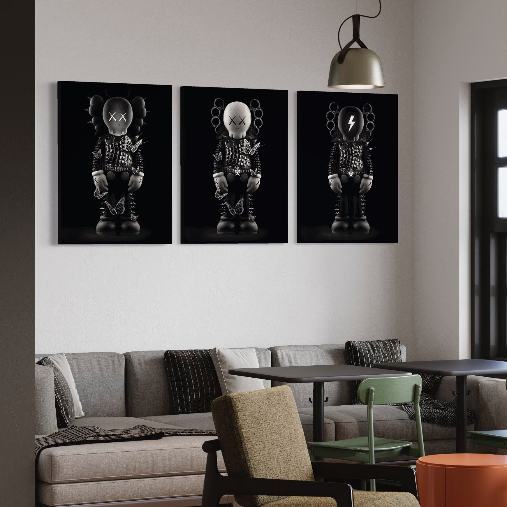 Kaws 3 Piece Canvas Print Ver 2