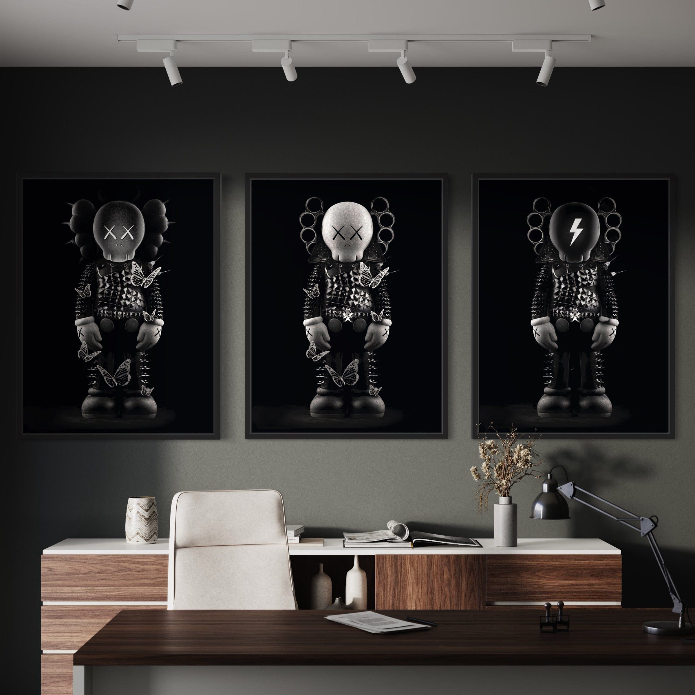 Kaws 3 Piece Canvas Print Ver 2