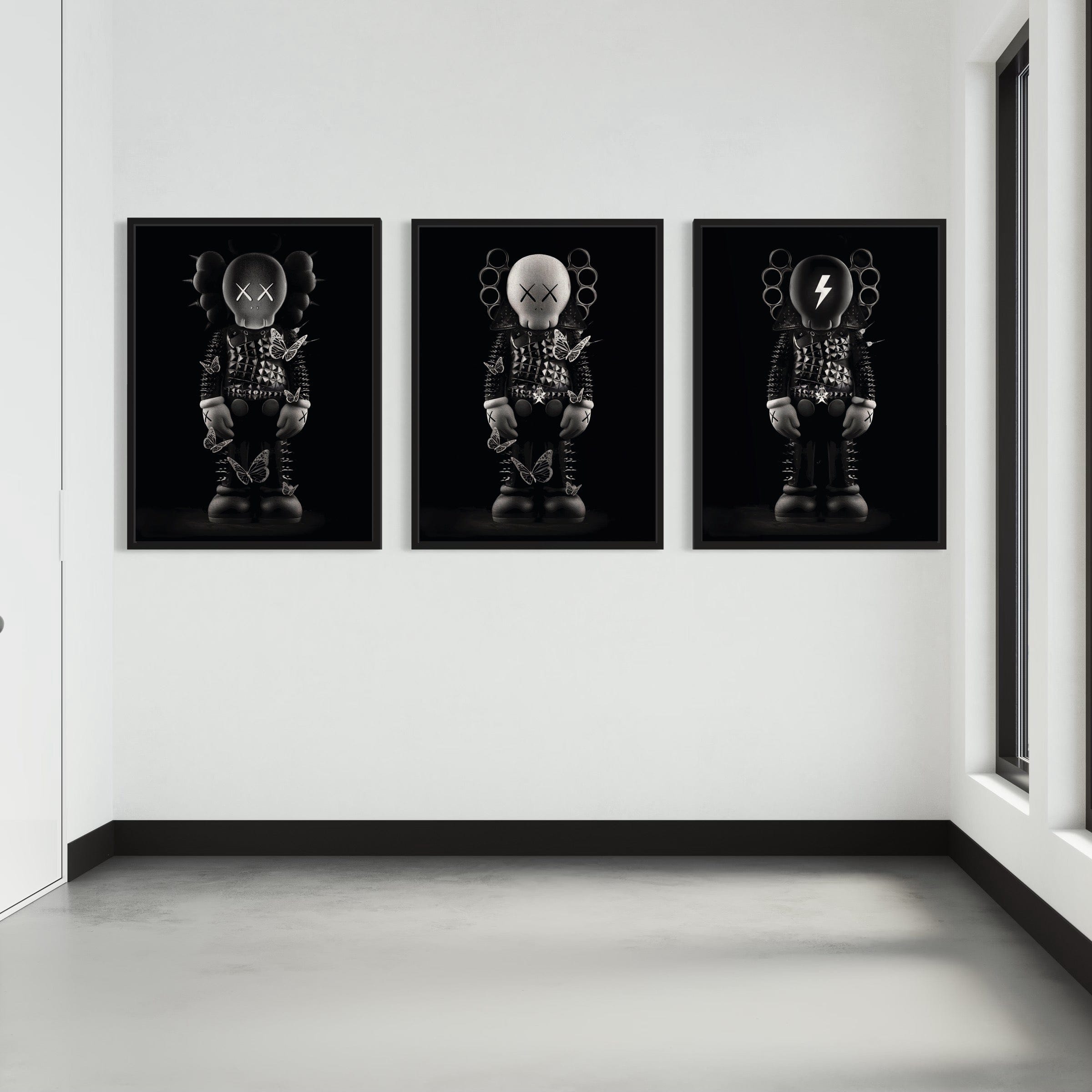 Kaws 3 Piece Canvas Print Ver 2