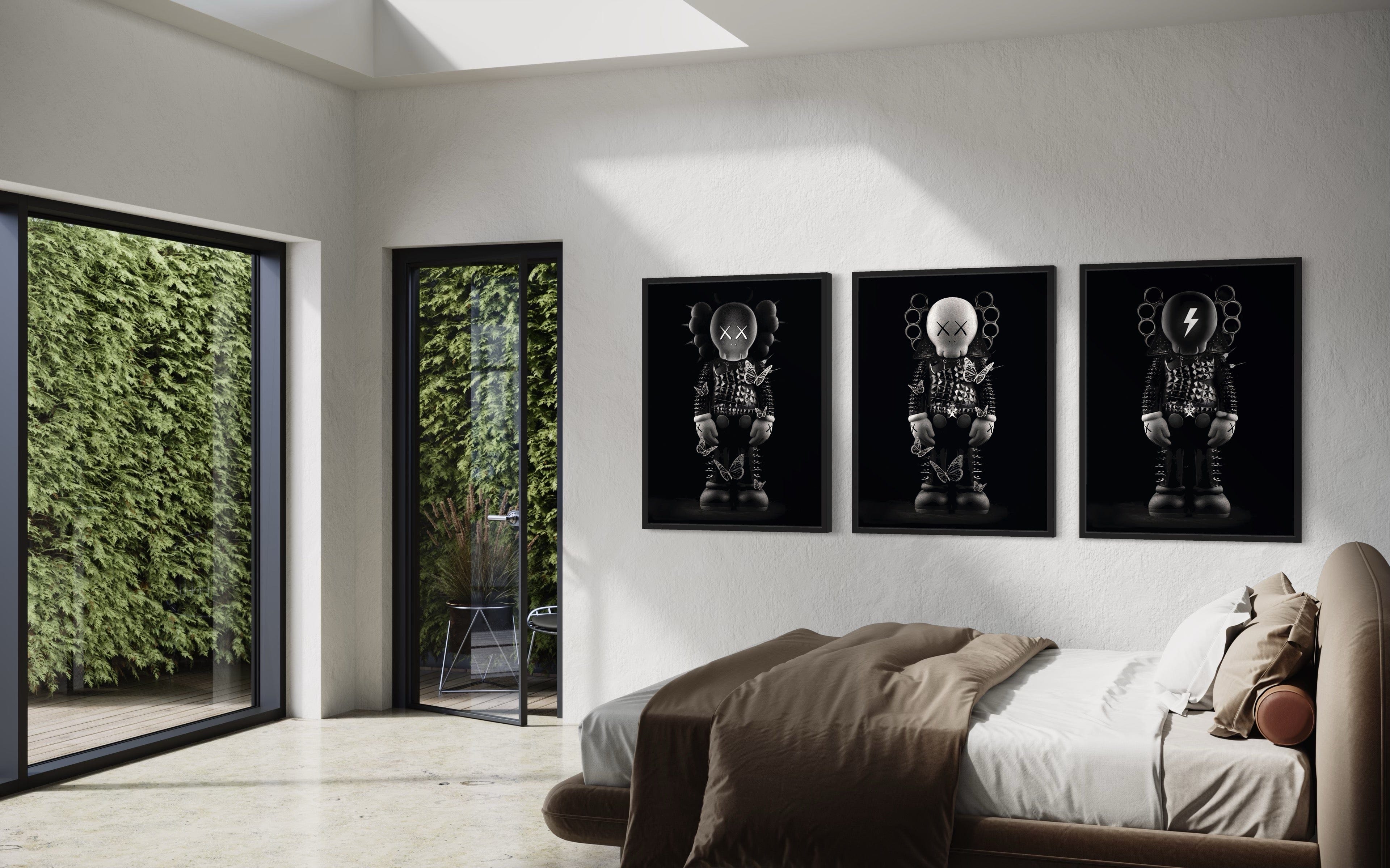 Kaws 3 Piece Canvas Print Ver 2