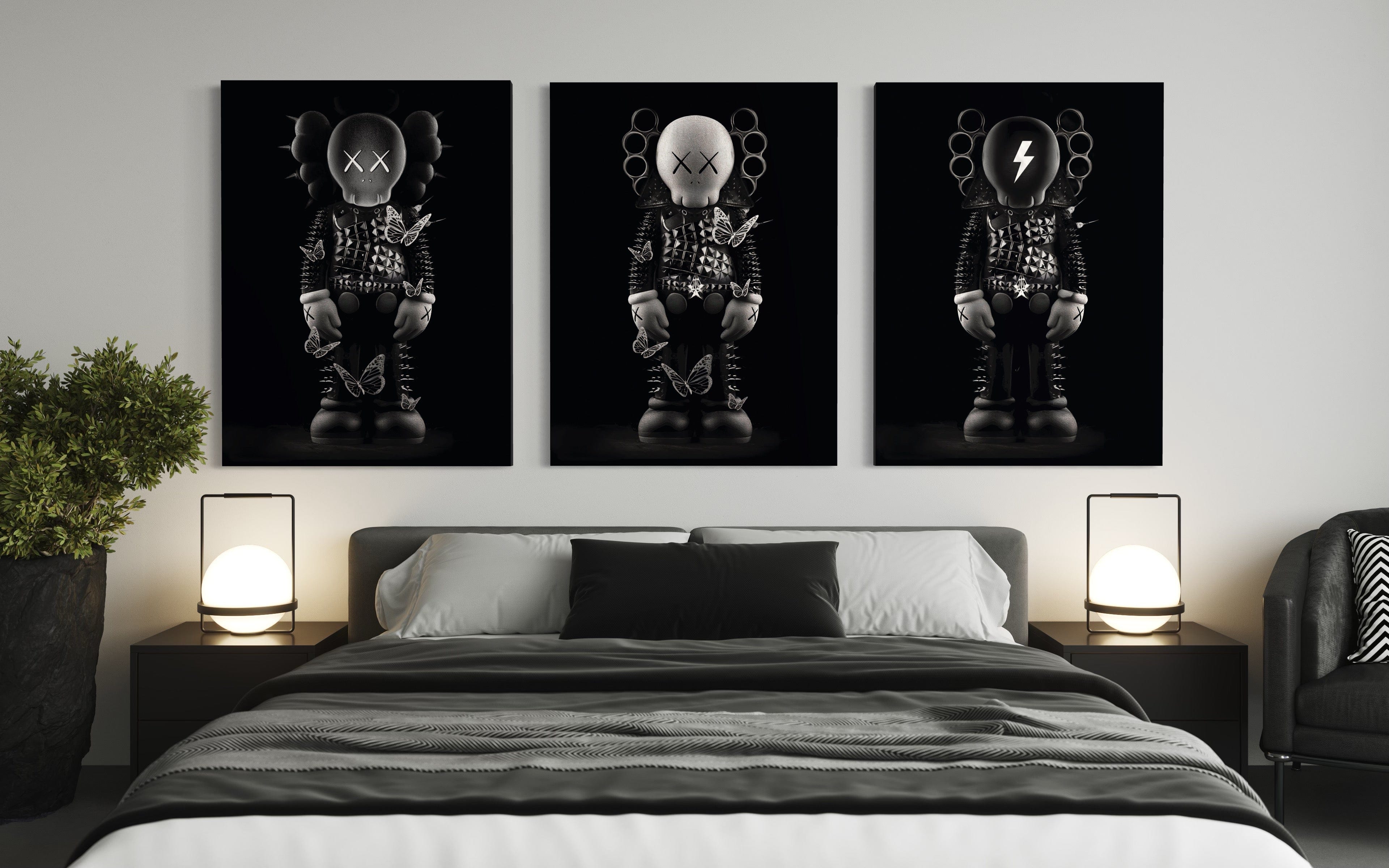 Kaws 3 Piece Canvas Print Ver 2