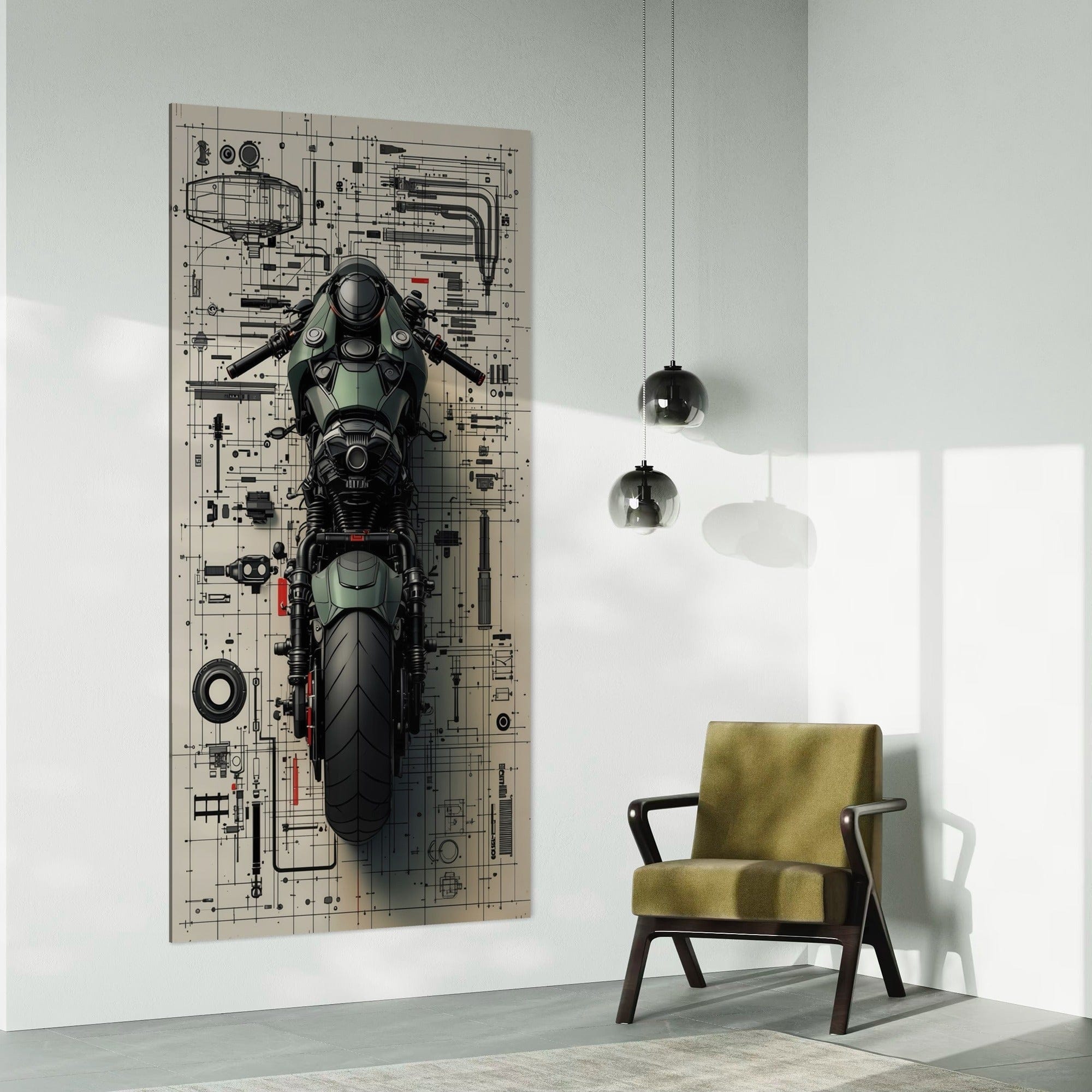 Mechanical parts layout modern wall artwork