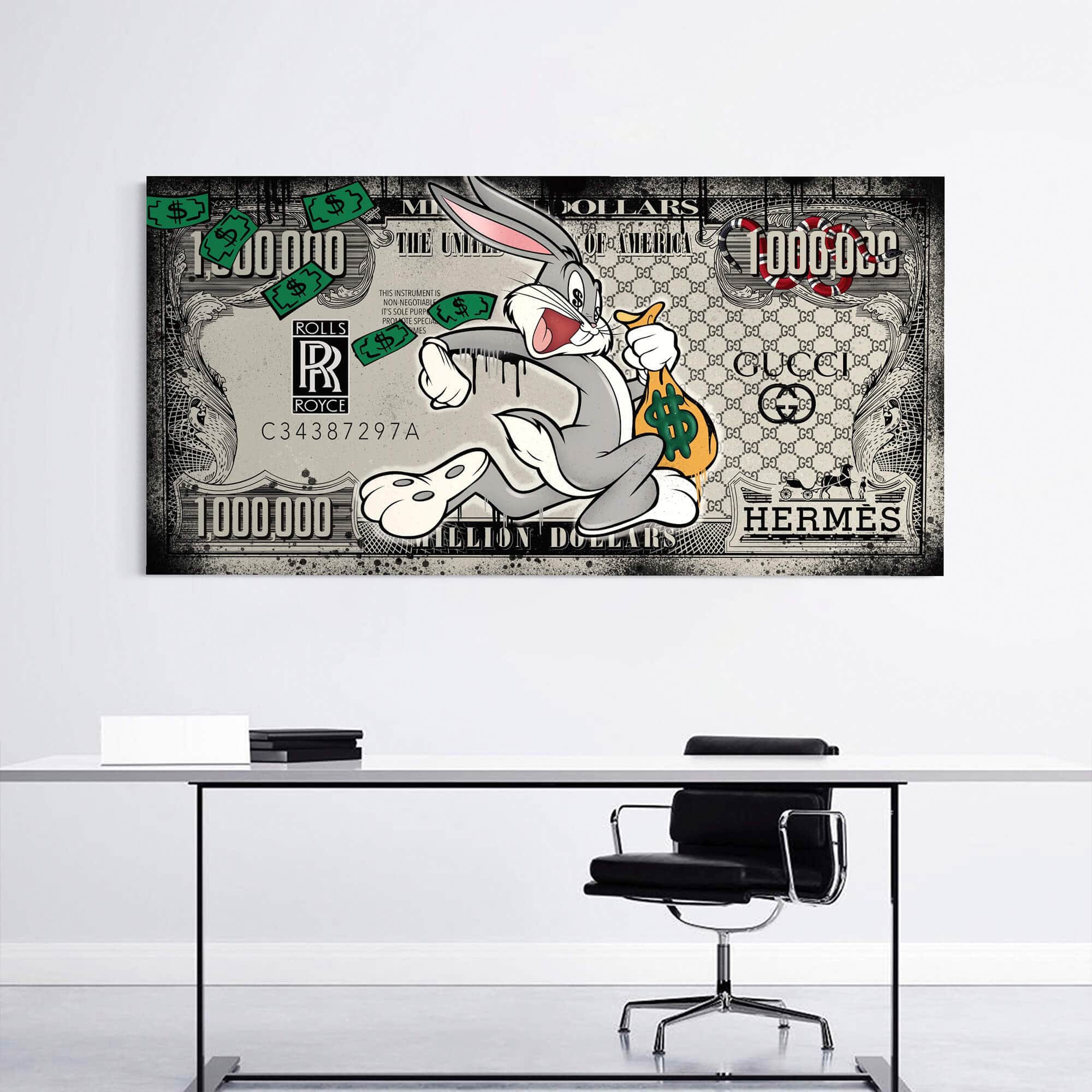 Bugs Bunny Dollar Canvas Print