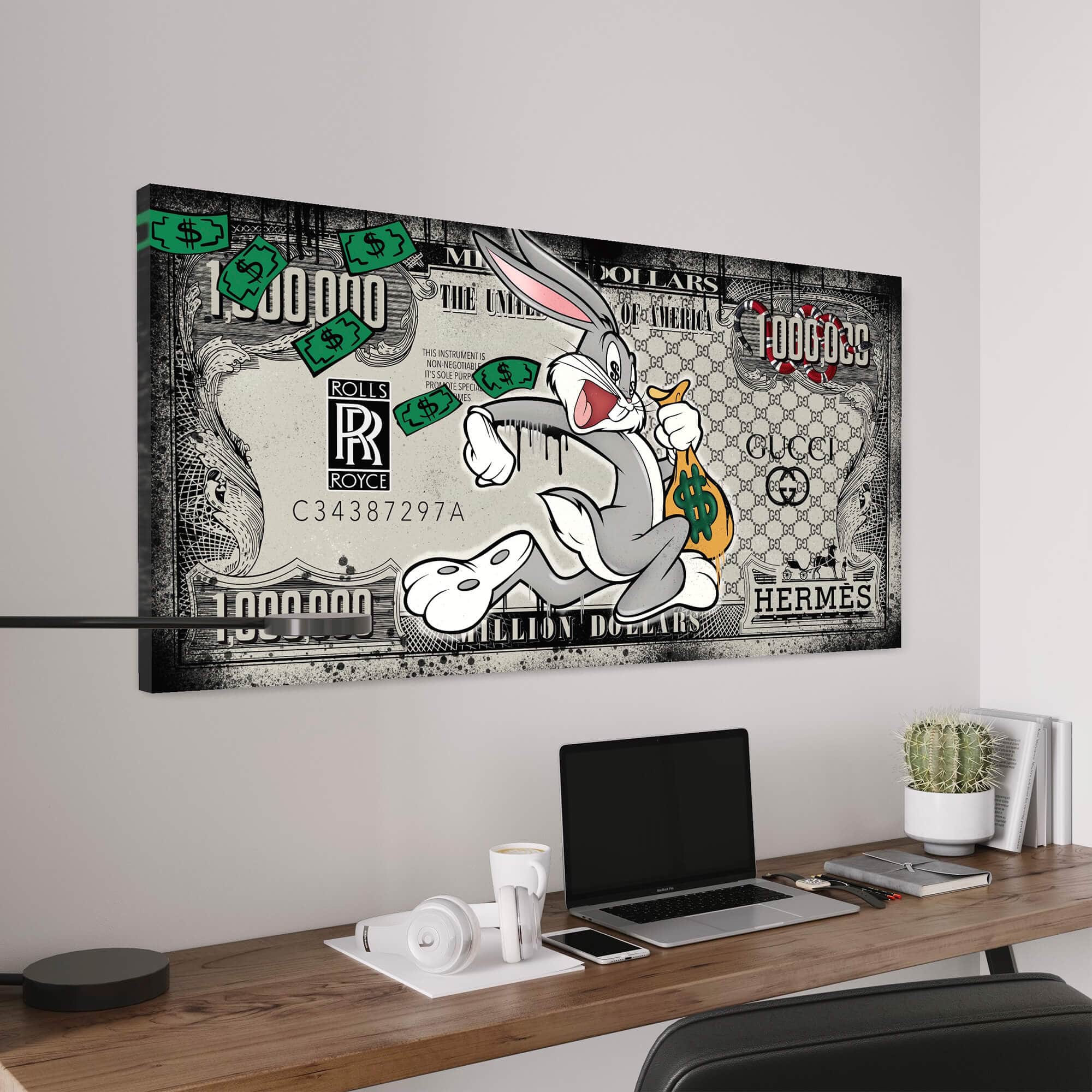 Bugs Bunny Dollar Canvas Print