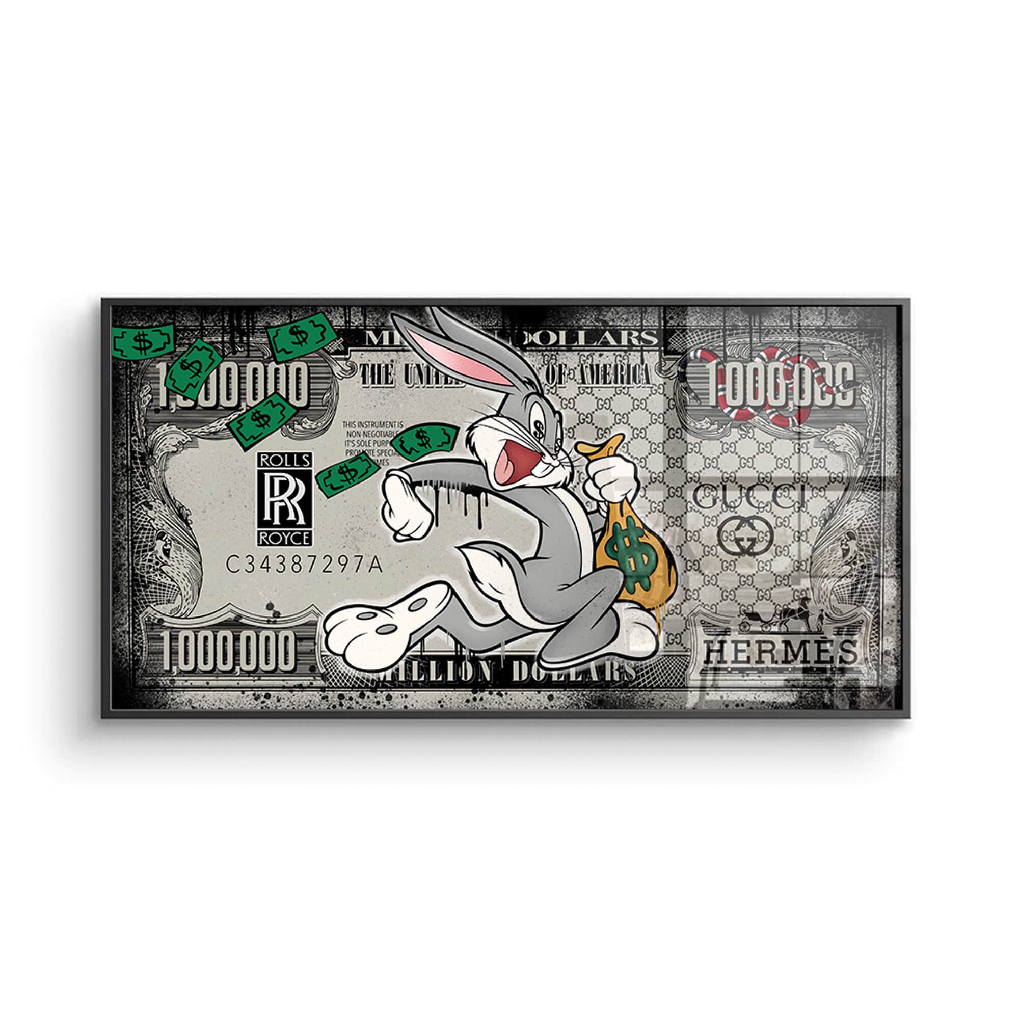 Bugs Bunny Dollar Canvas Print