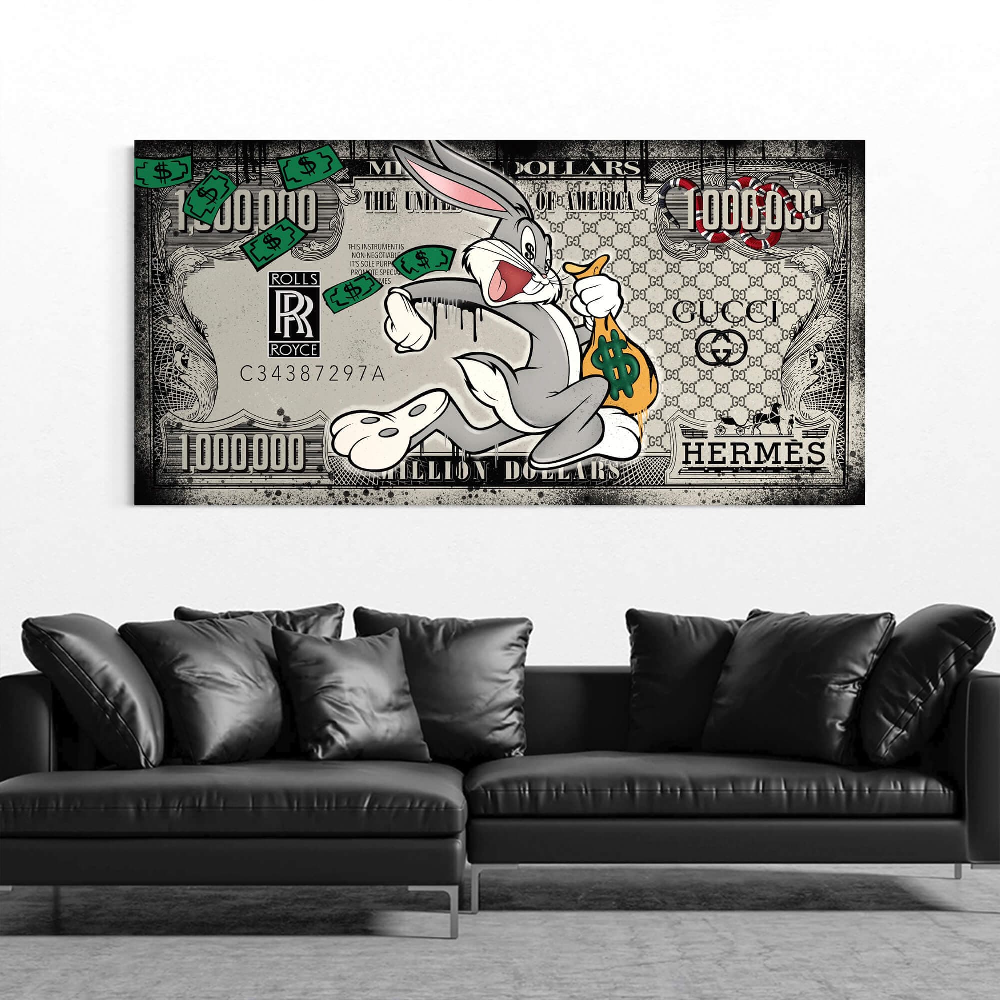 Bugs Bunny Dollar Canvas Print