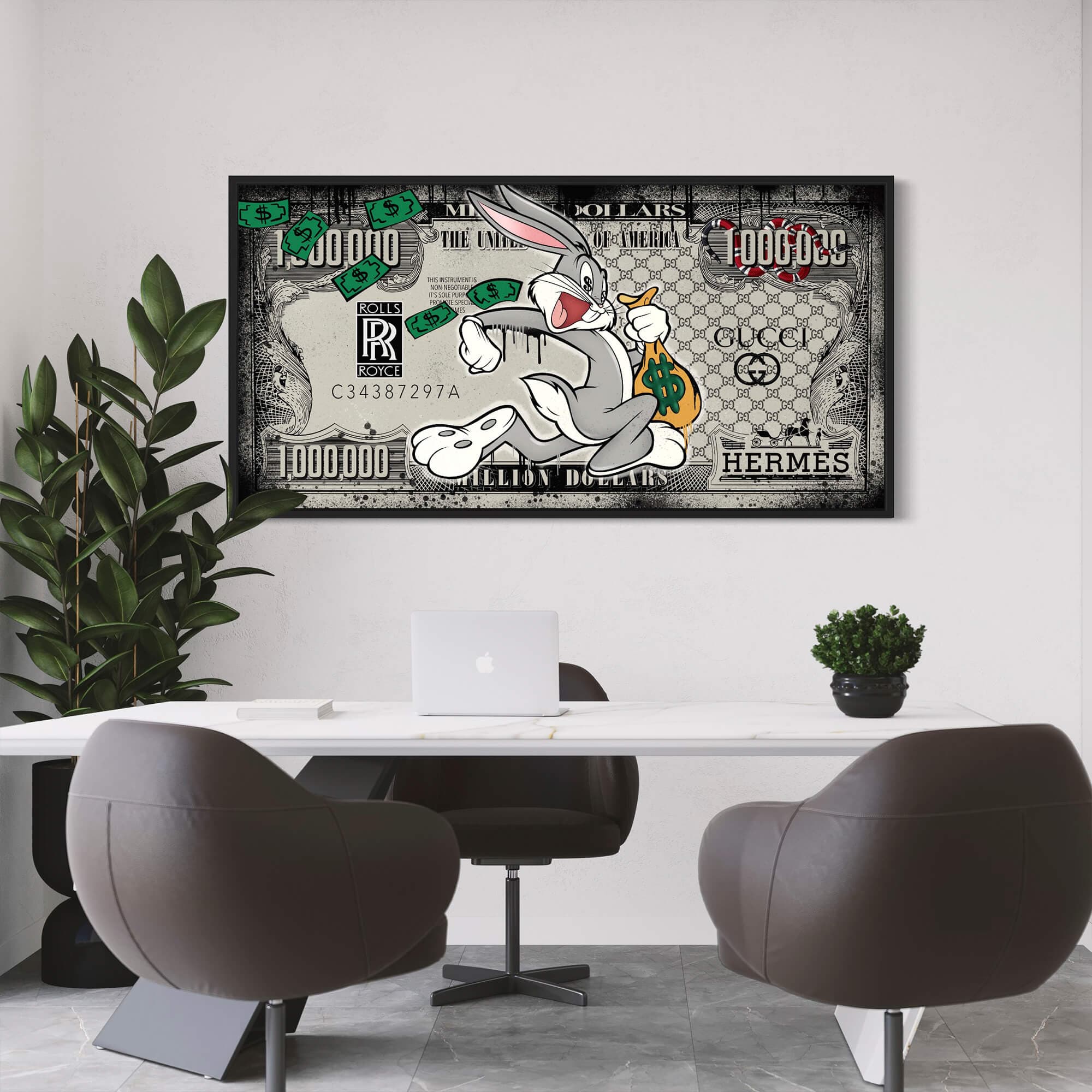 Bugs Bunny Dollar Canvas Print