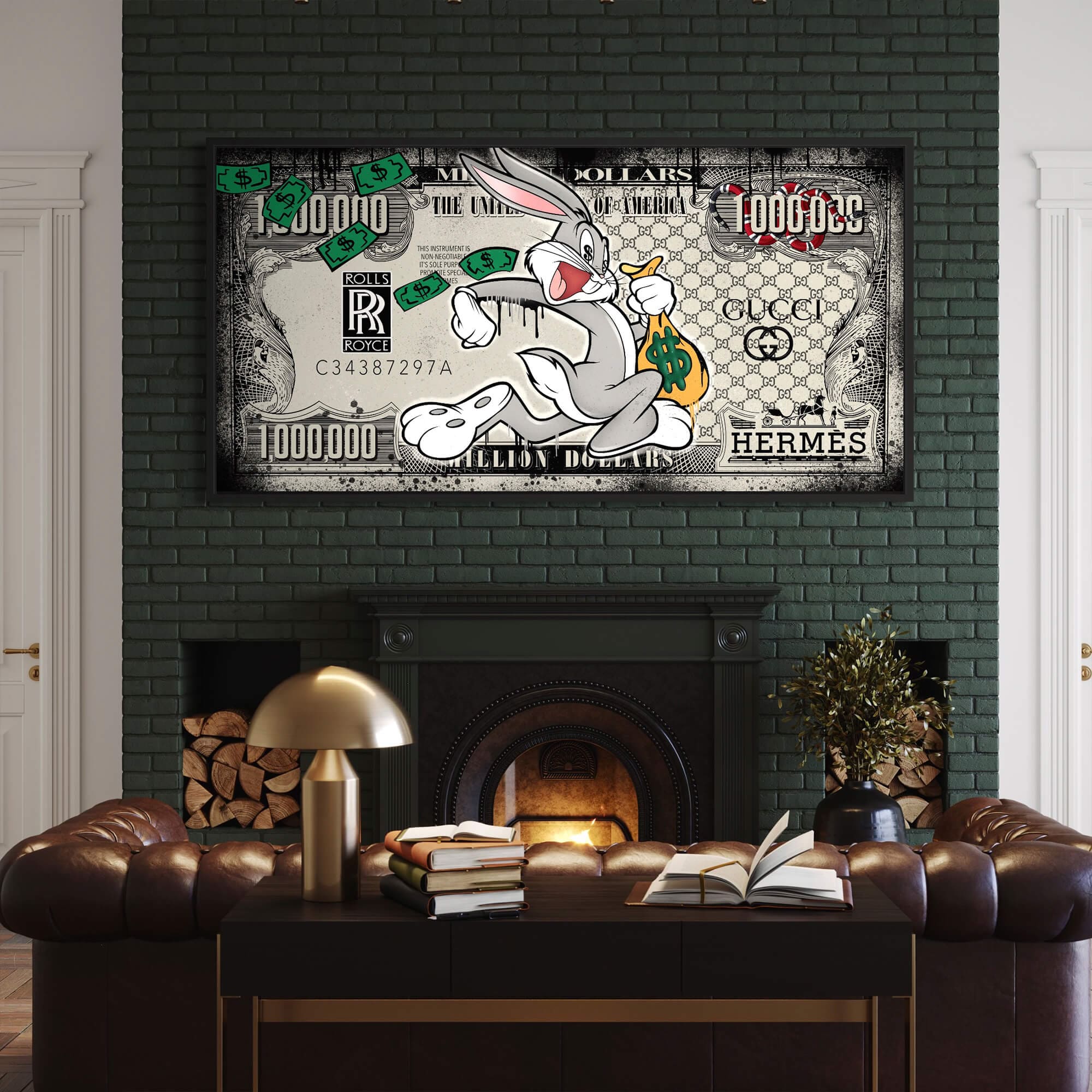 Bugs Bunny Dollar Canvas Print