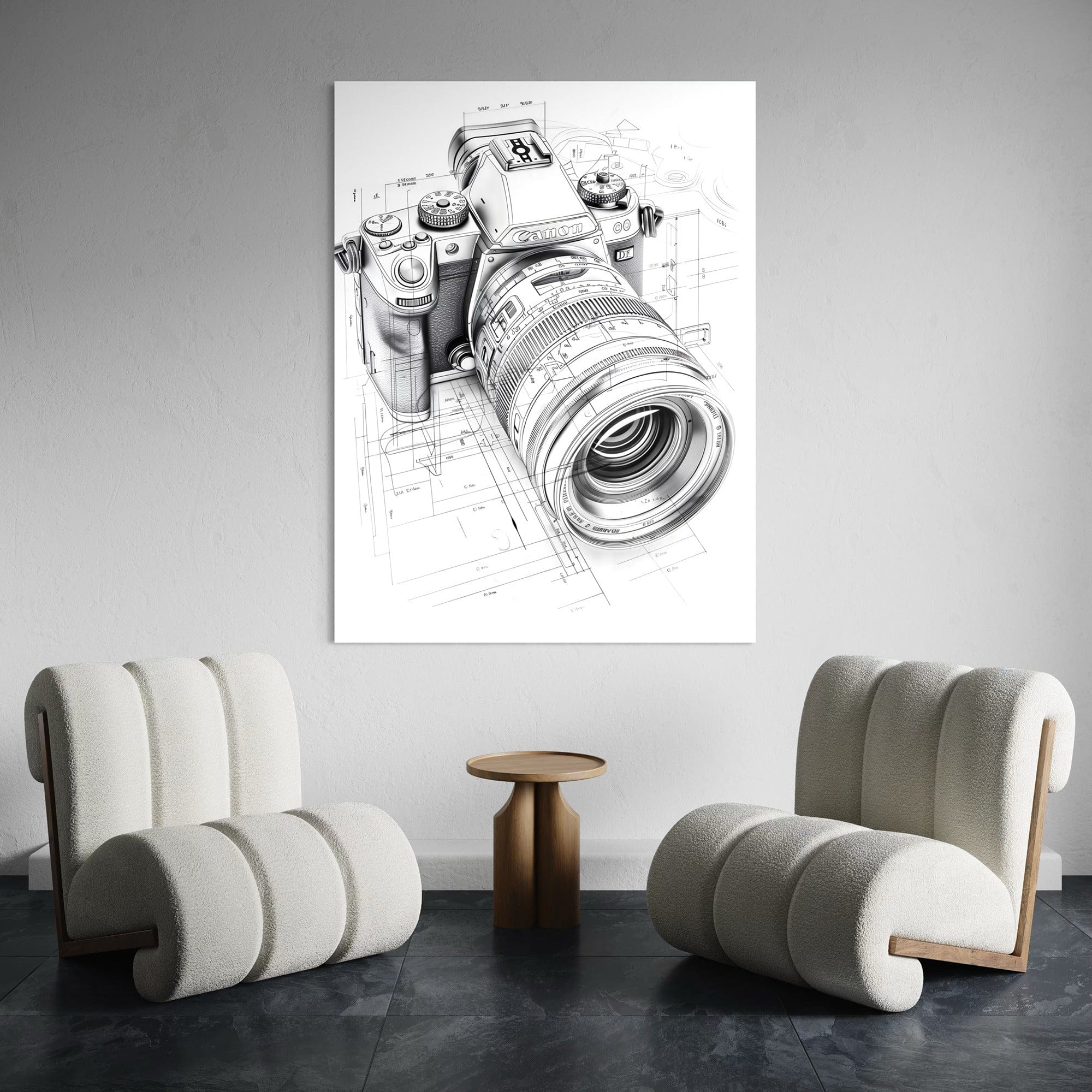 Canvas4Walls premium camera blueprint canvas print