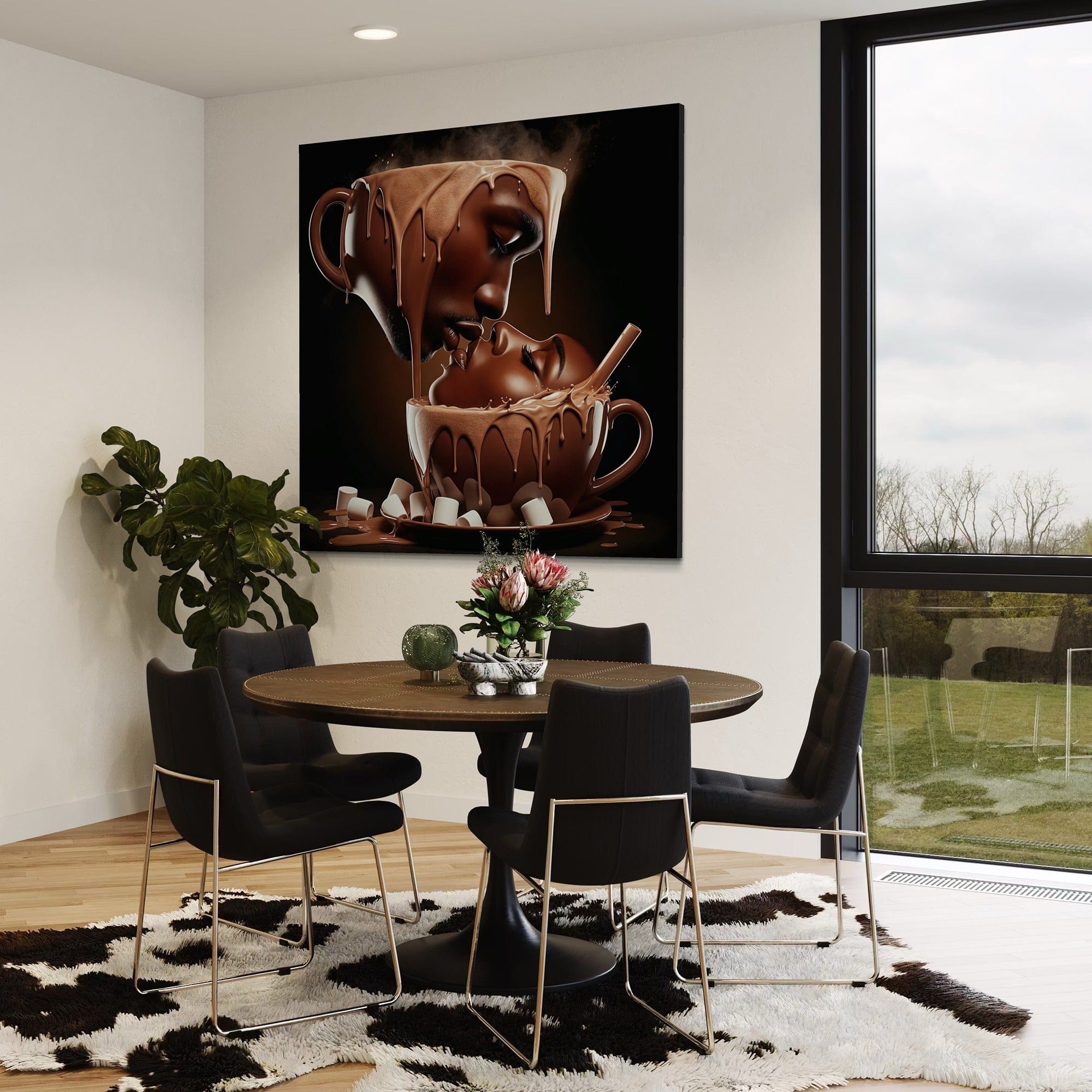 Premium canvas texture and gallery wrap edge finish close up