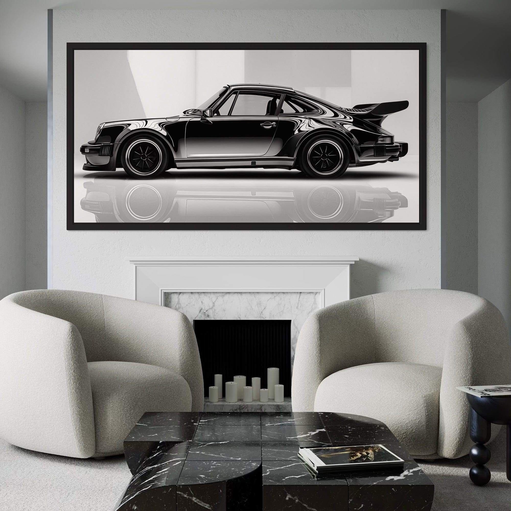 Panoramic format luxury car wall art for modern interior design