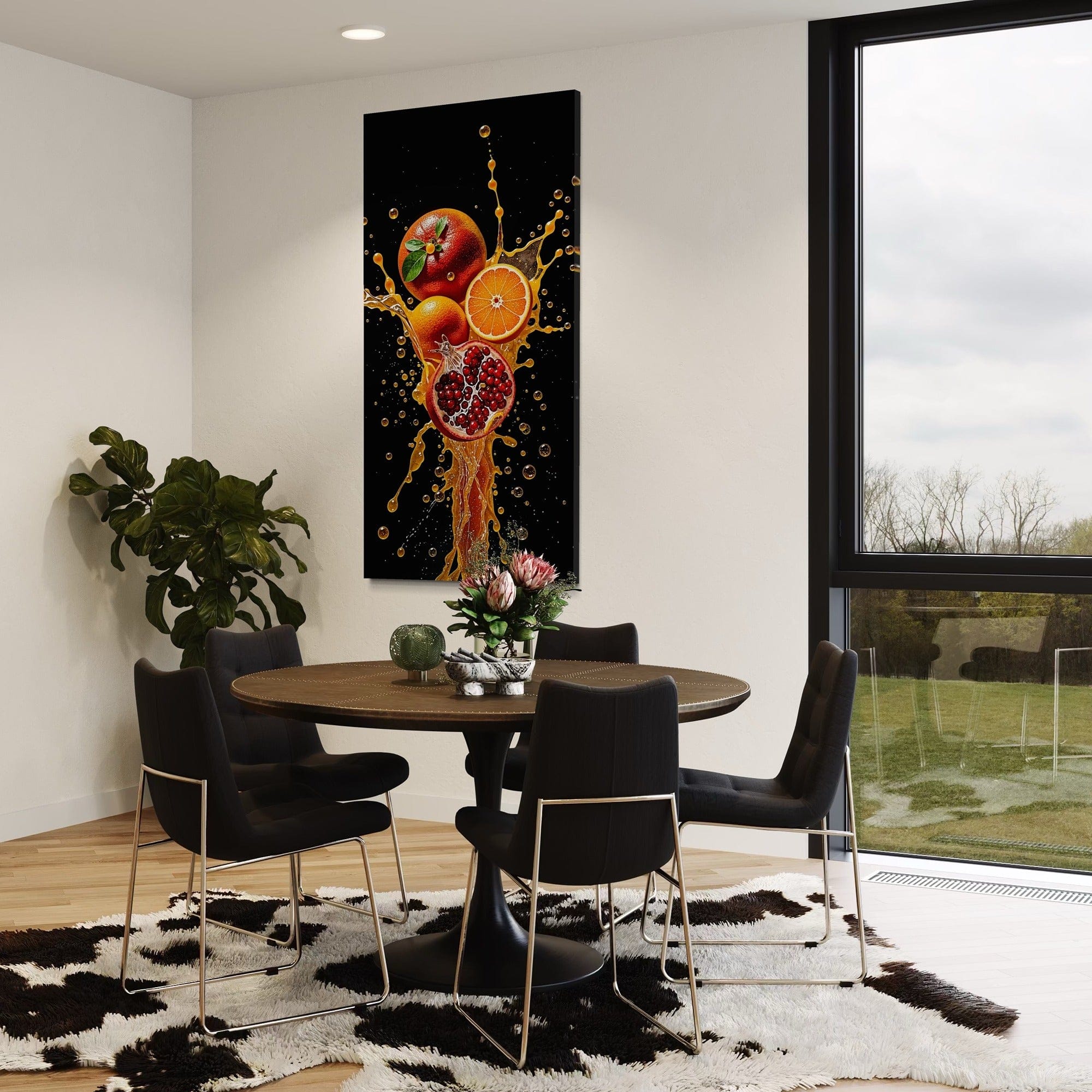 Canvas4Walls premium print — citrus splash with dark background