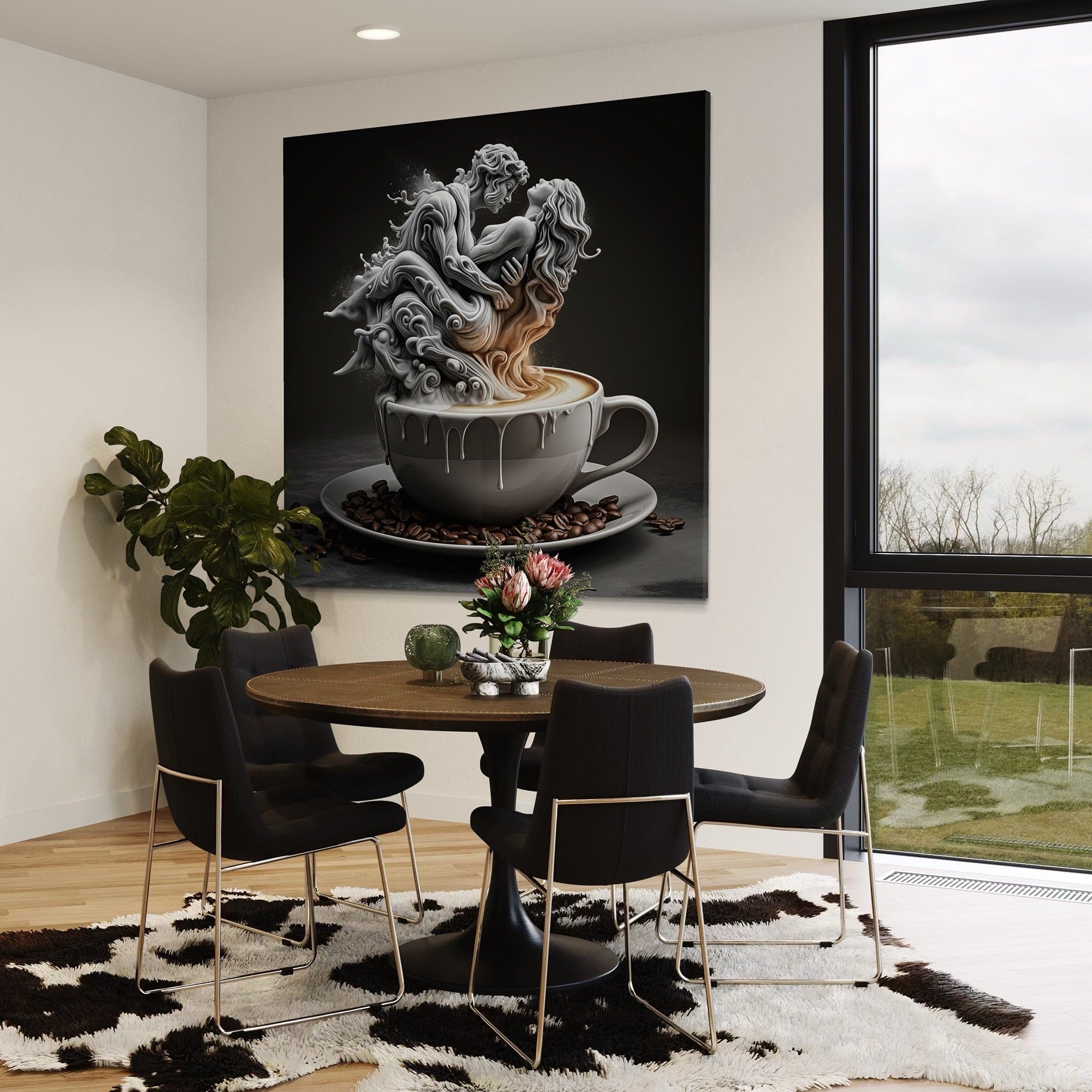 Macro detail—dripping glaze and foam swirl texture on canvas