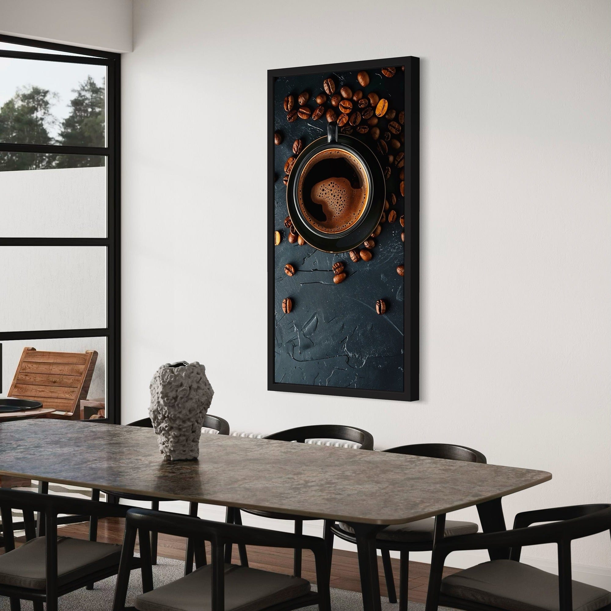 Minimalist black cup espresso wall decor