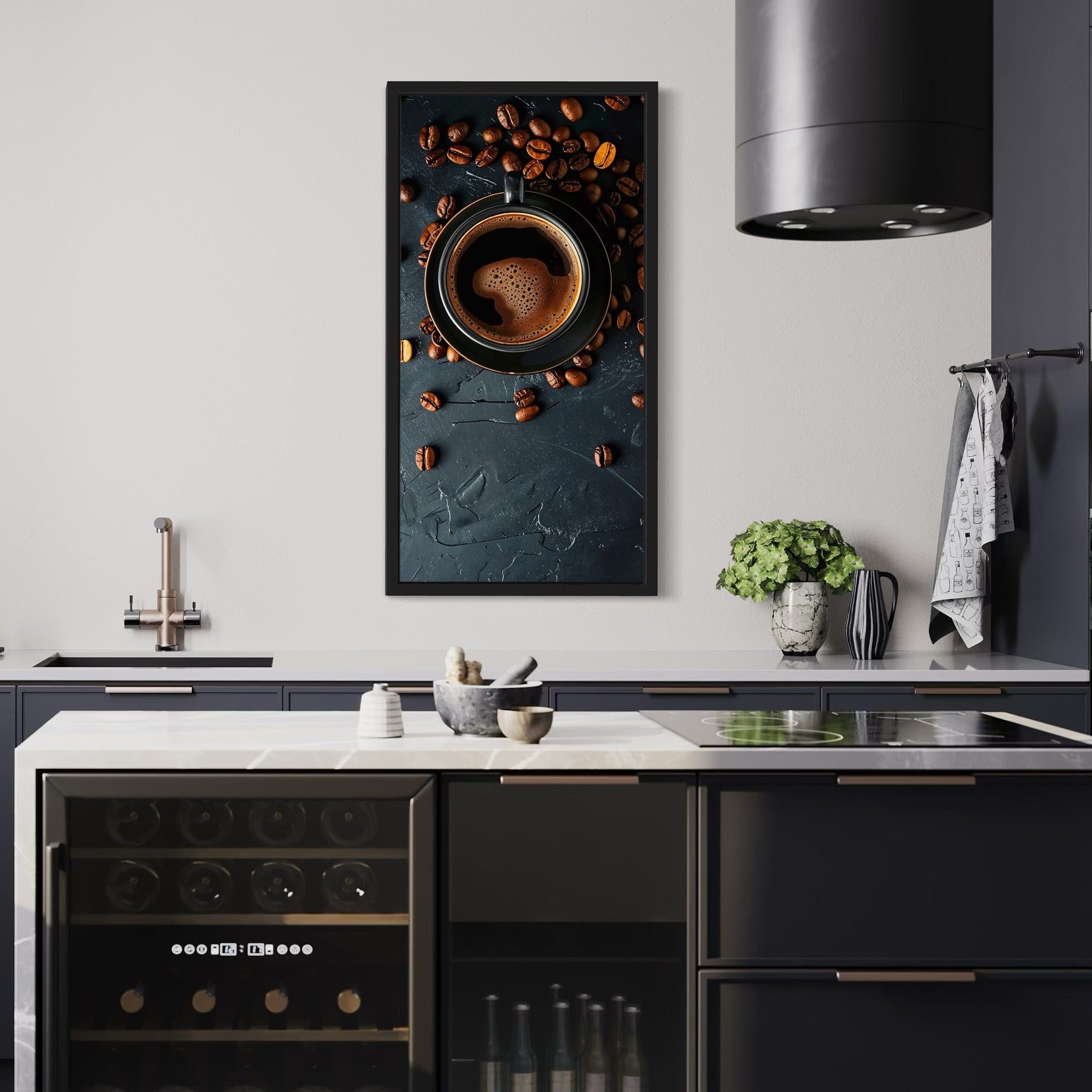 Gourmet coffee beans photography style canvas