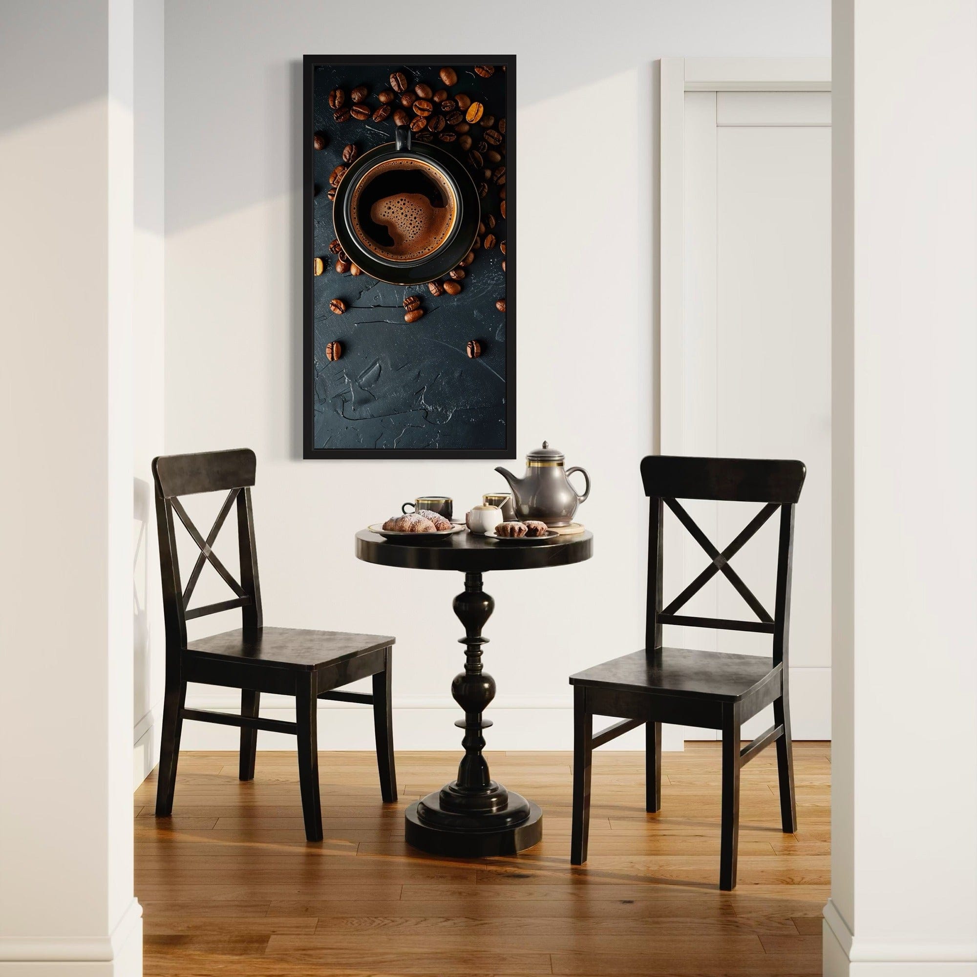 Contemporary kitchen canvas caffeinated artwork