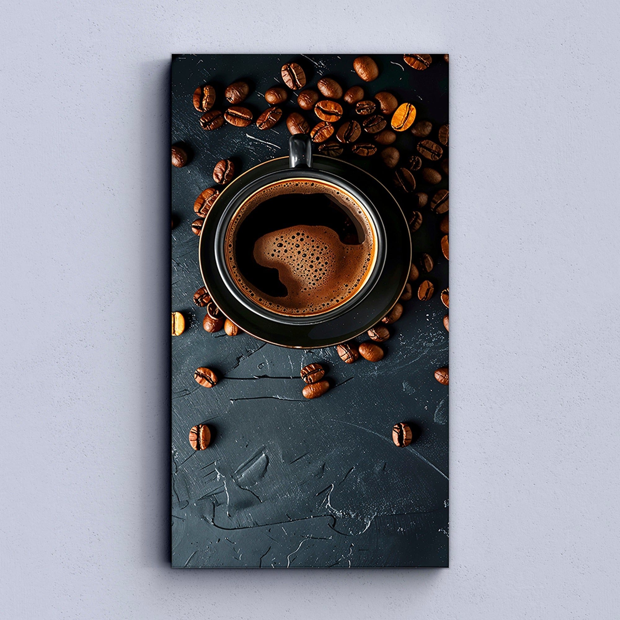 Cafe wall art espresso crema close up