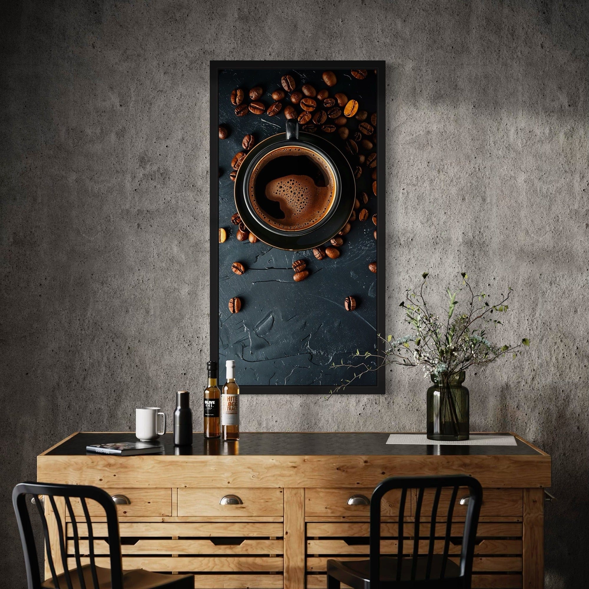 Farmhouse kitchen decor coffee beans poster