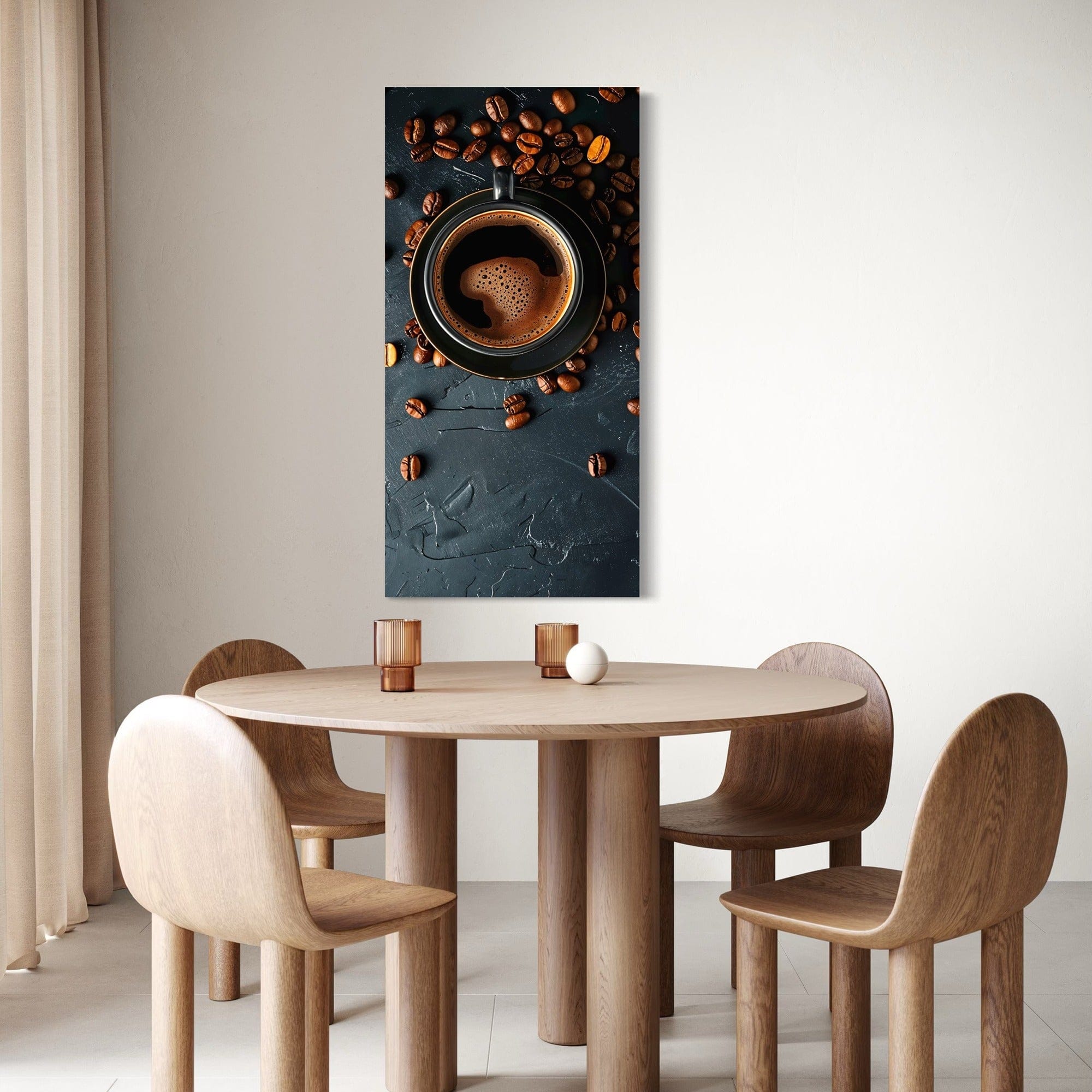 Dark textured background coffee cup canvas