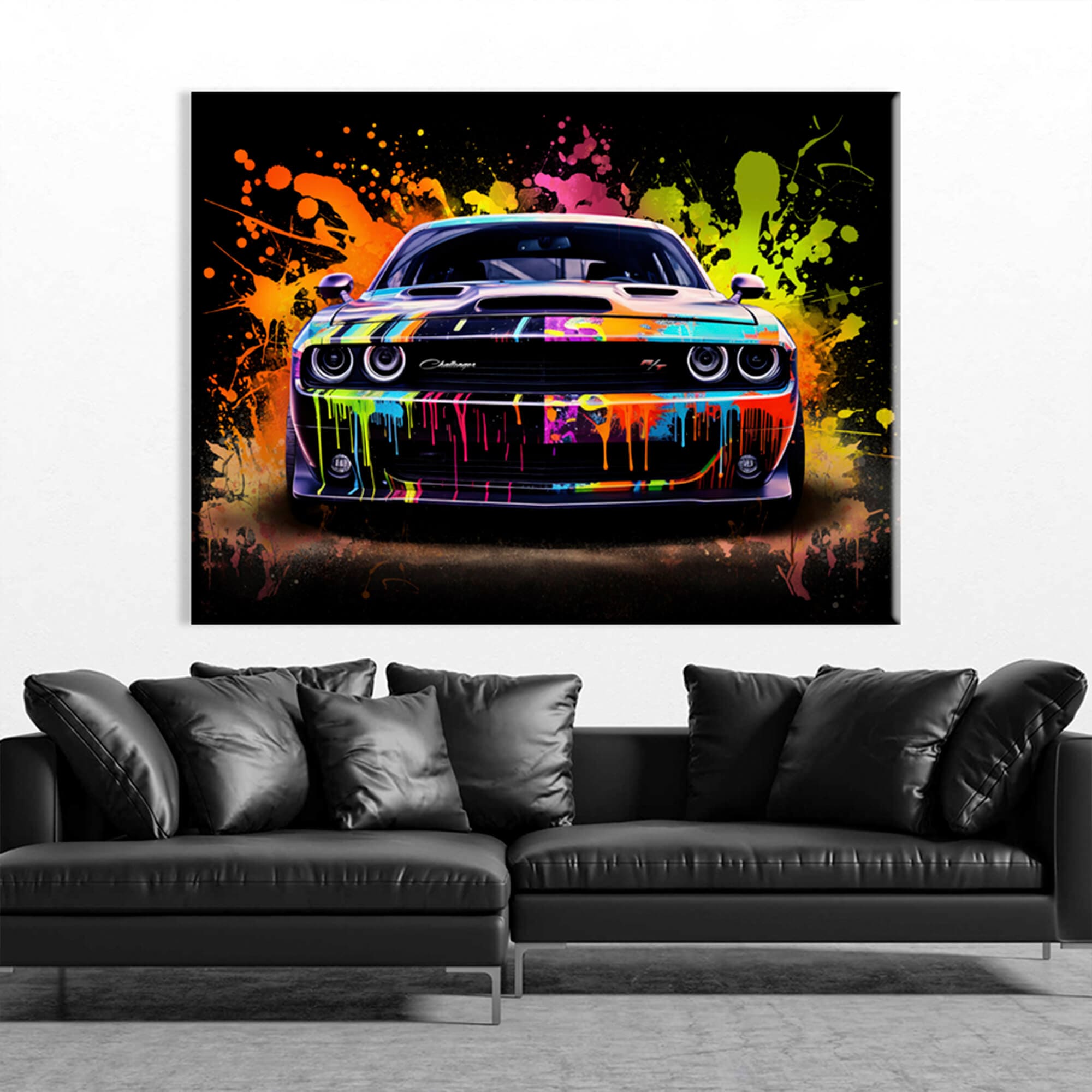 Dodge Challenger Graffiti Wall Art