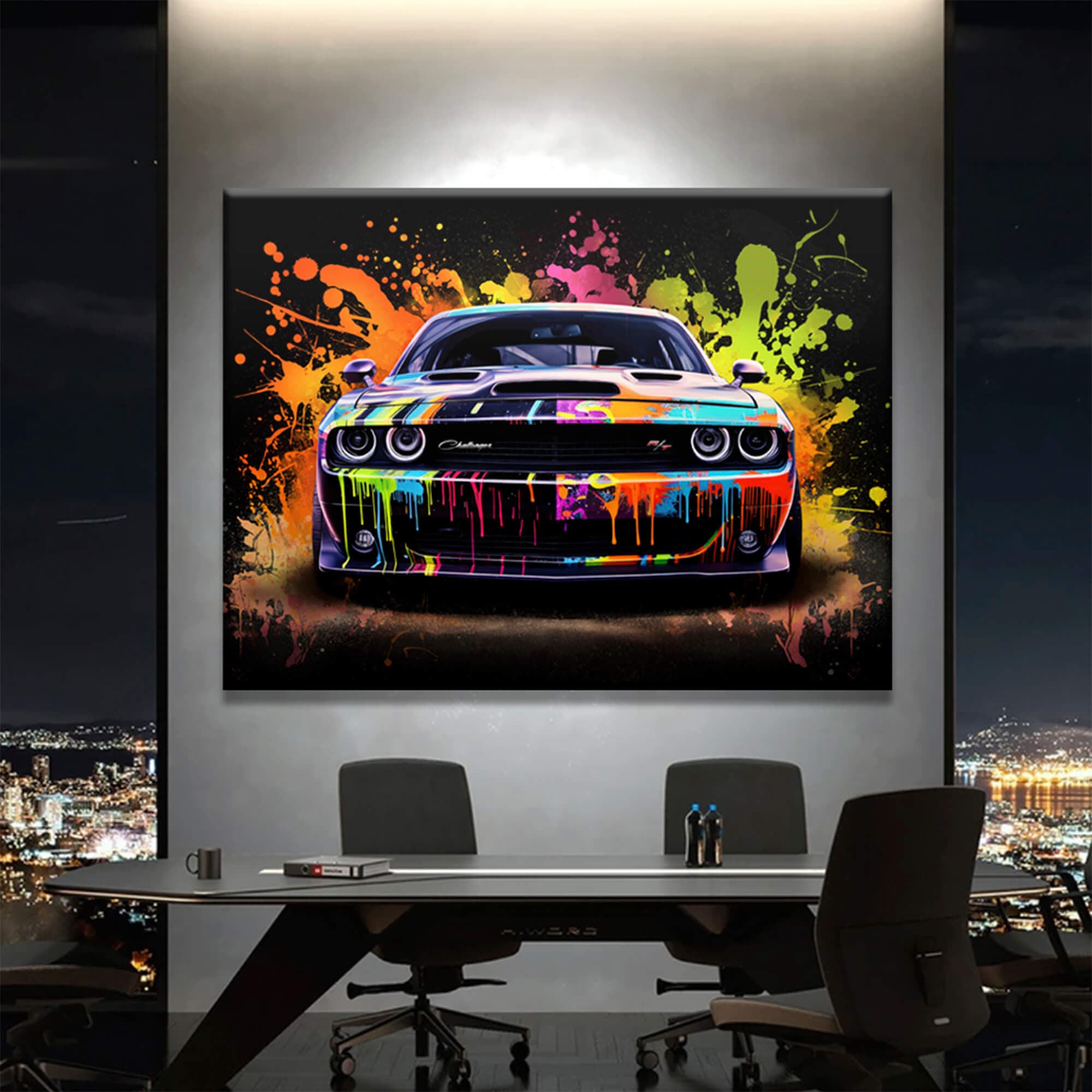 Dodge Challenger Graffiti Wall Art