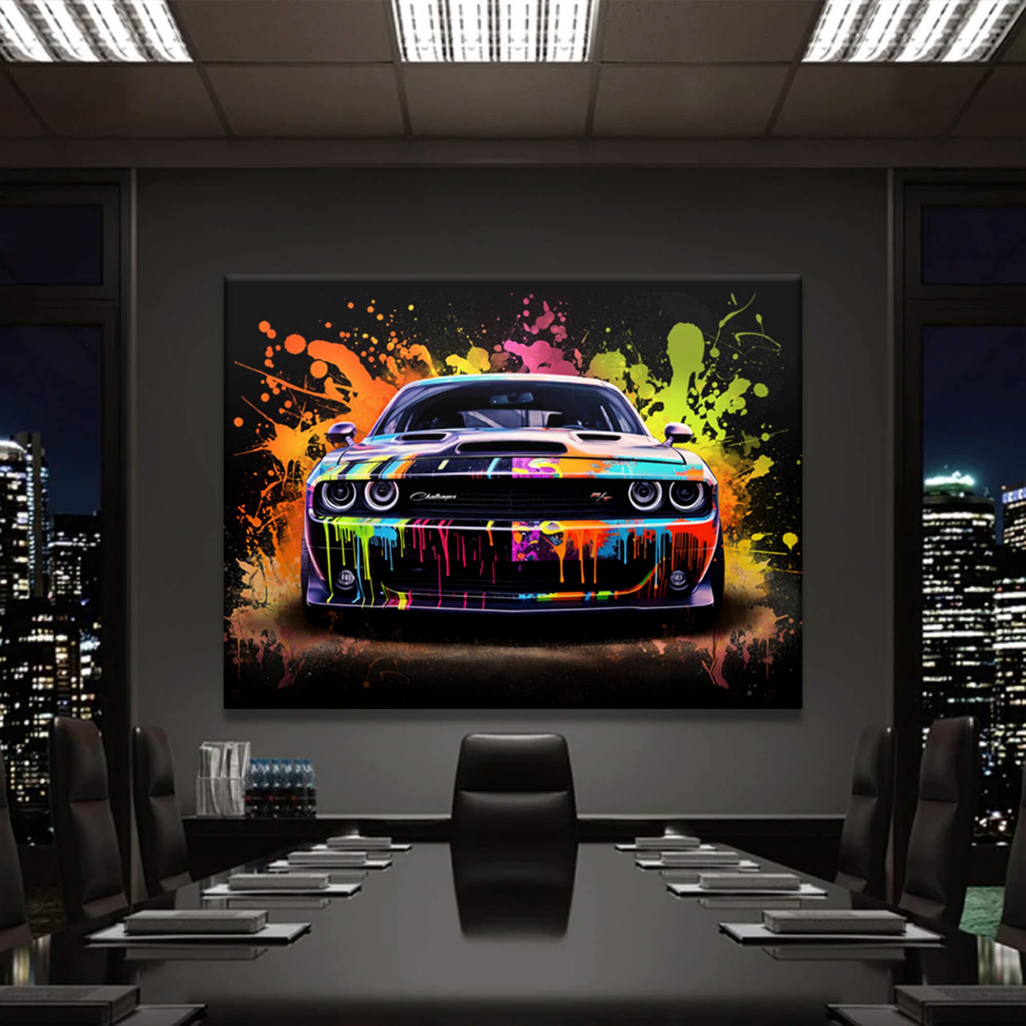 Dodge Challenger Graffiti Wall Art