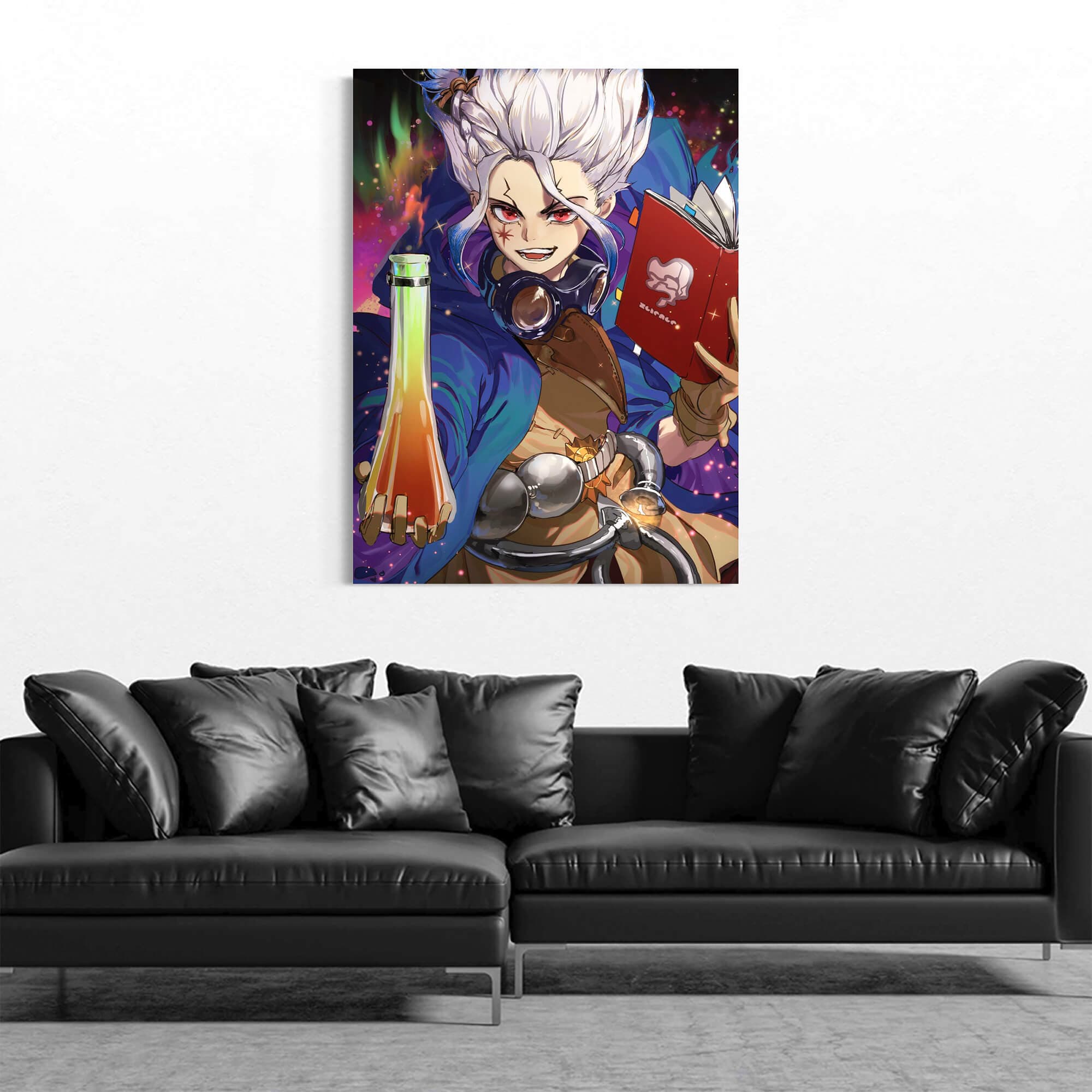 Anime Scientist Wall Art - Dr. Stone Inspired Canvas Print for Home & Gaming Room Decor