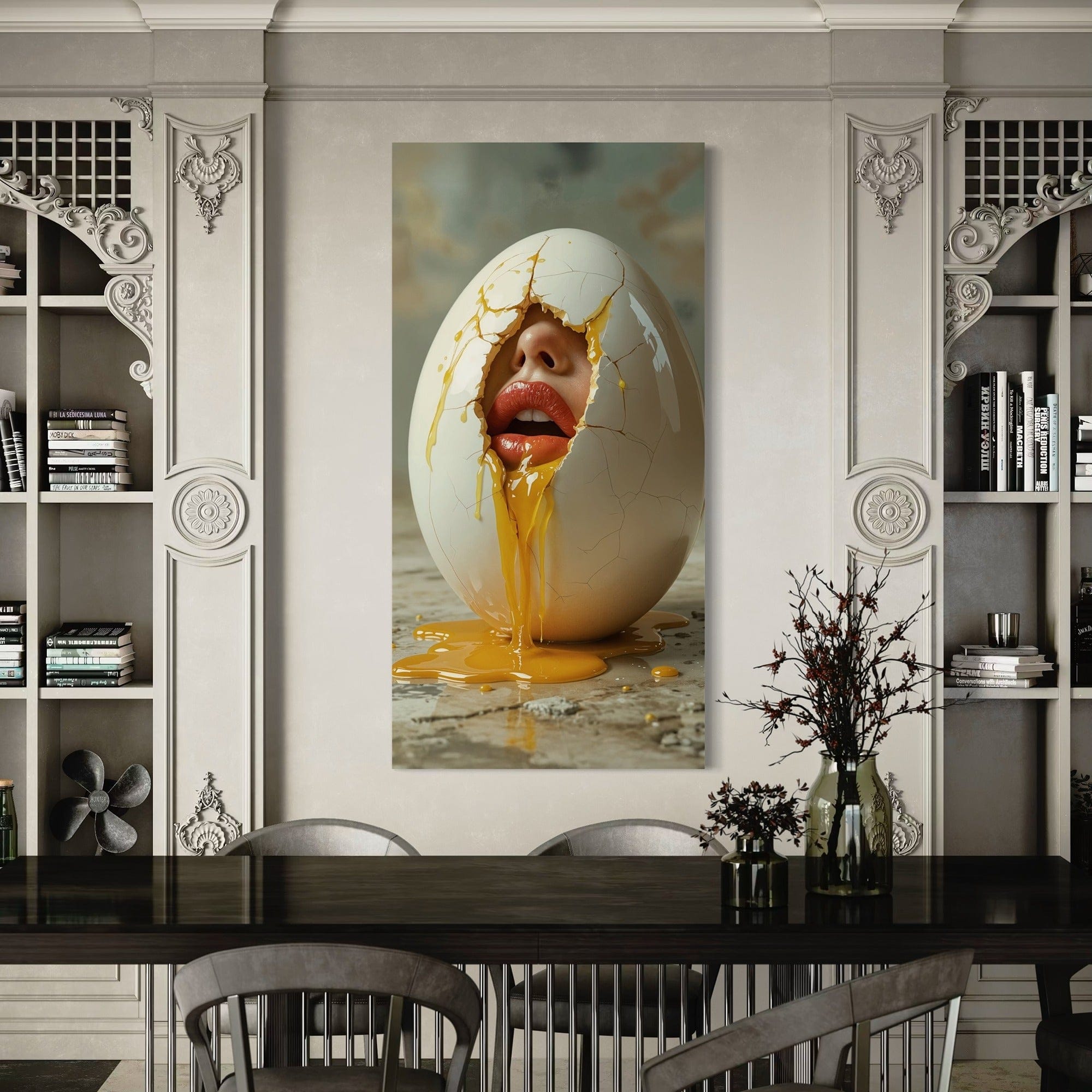 Bold modern art for dining room wall