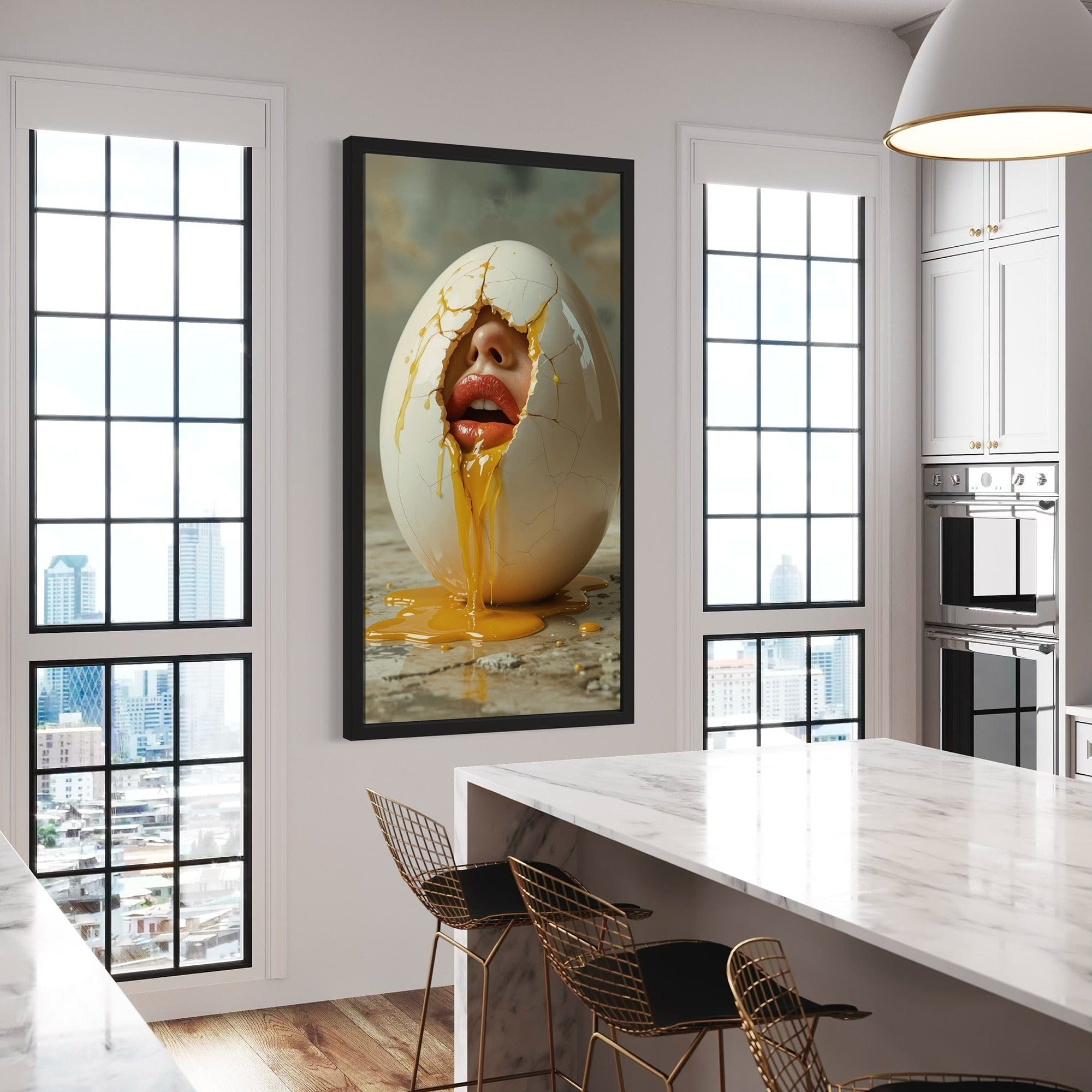 Conceptual food art eggshell fantasy canvas