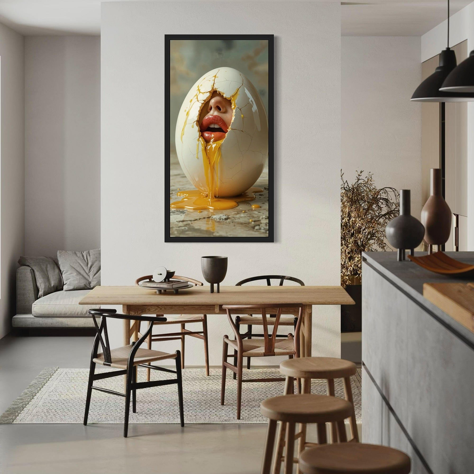 Minimalist beige background surreal artwork