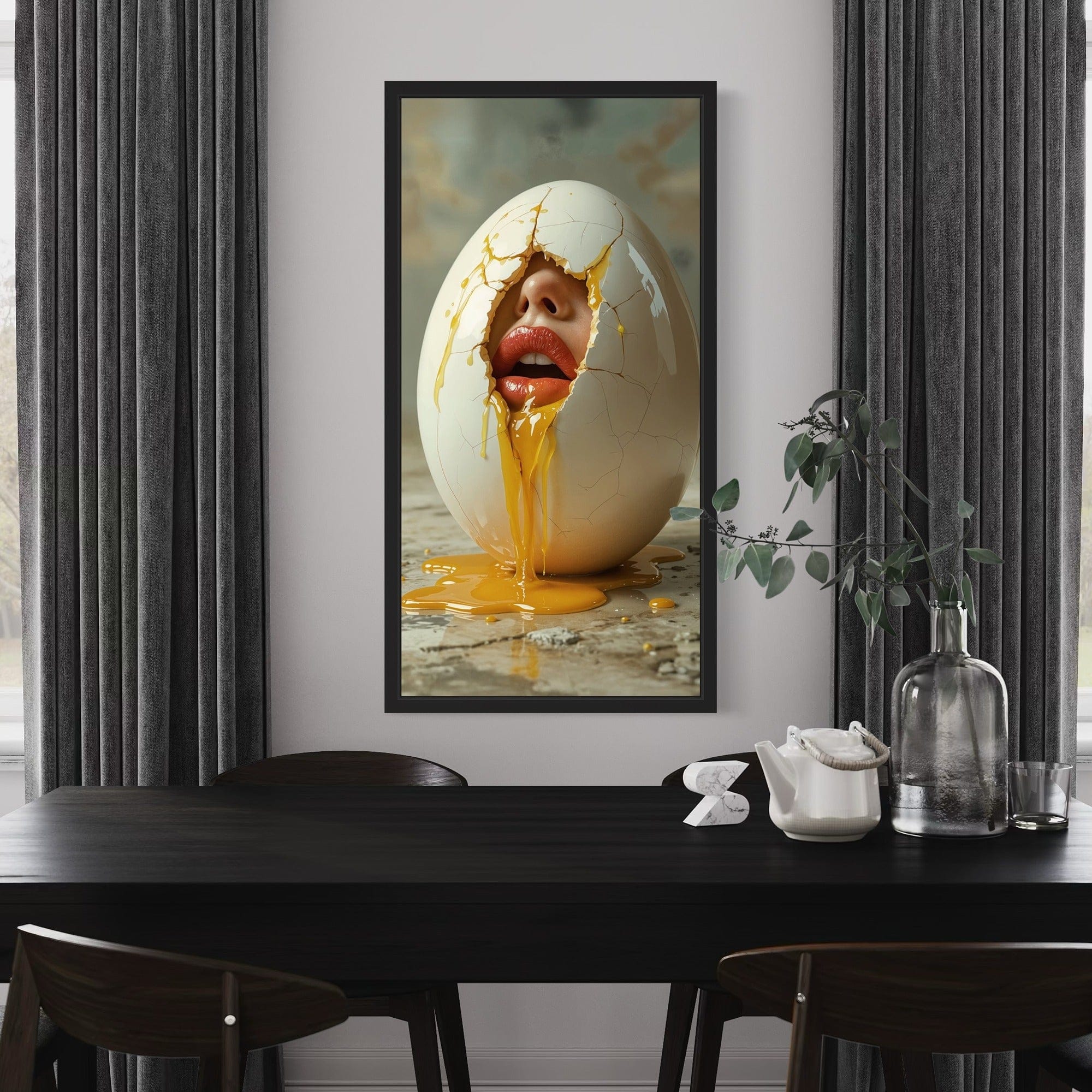 Creative breakfast theme art with yolk