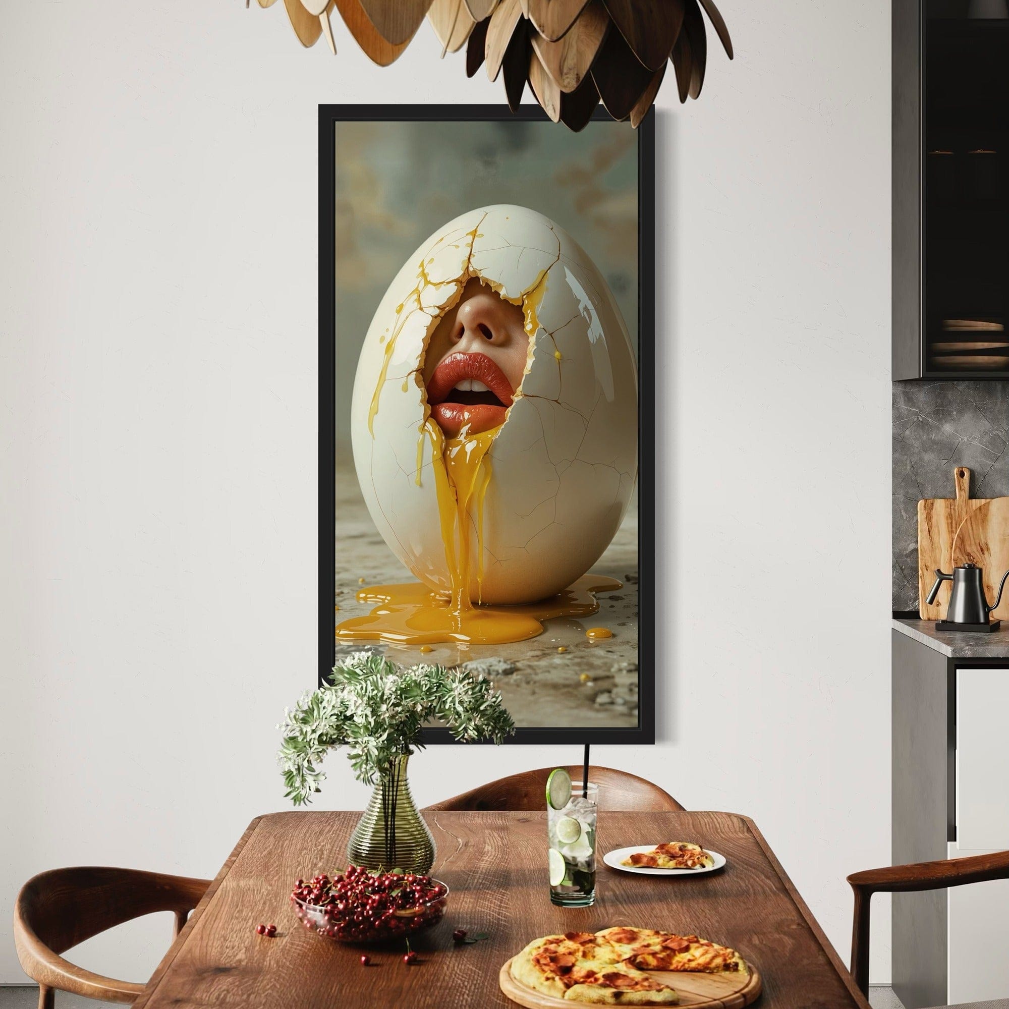 Dramatic yolk splash surreal wall art