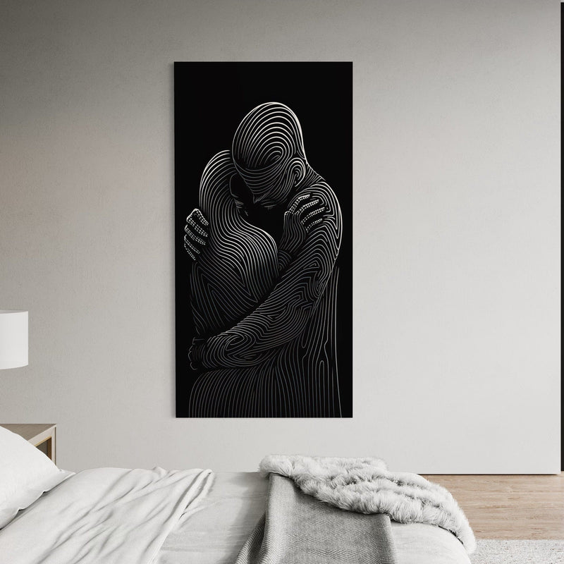 Embrace in Lines Canvas