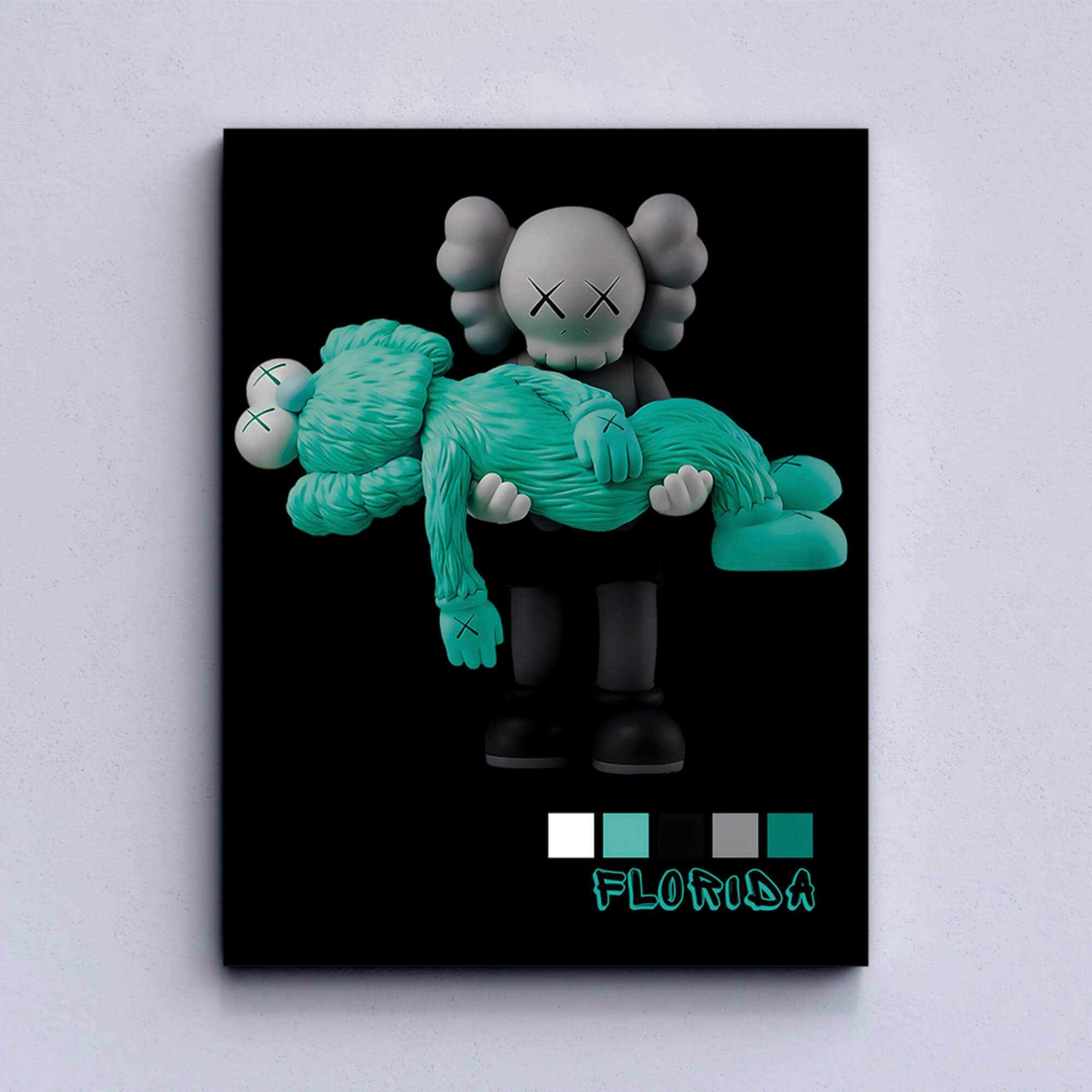 Emerald KAWS trio Canvas Print