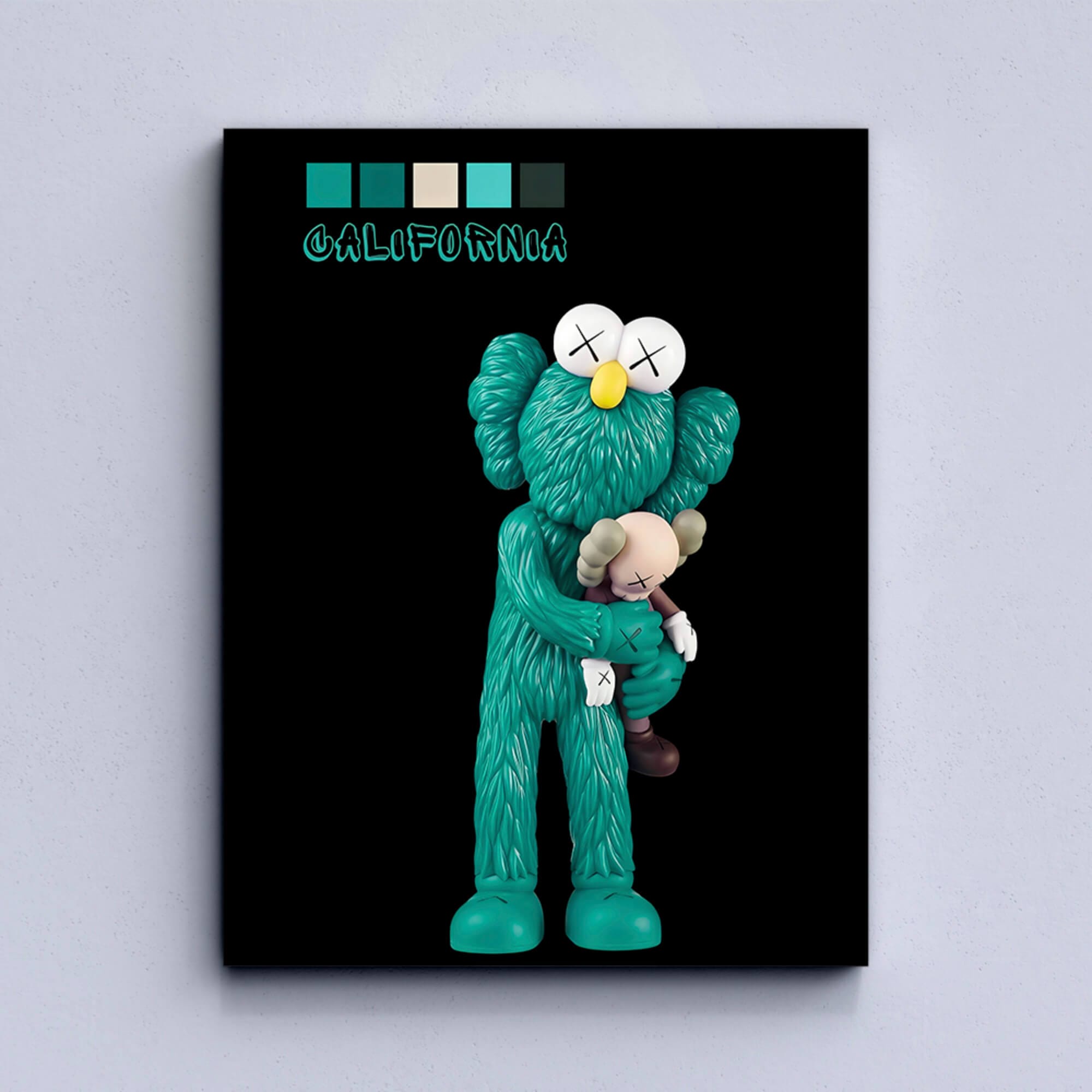 Emerald KAWS trio Canvas Print